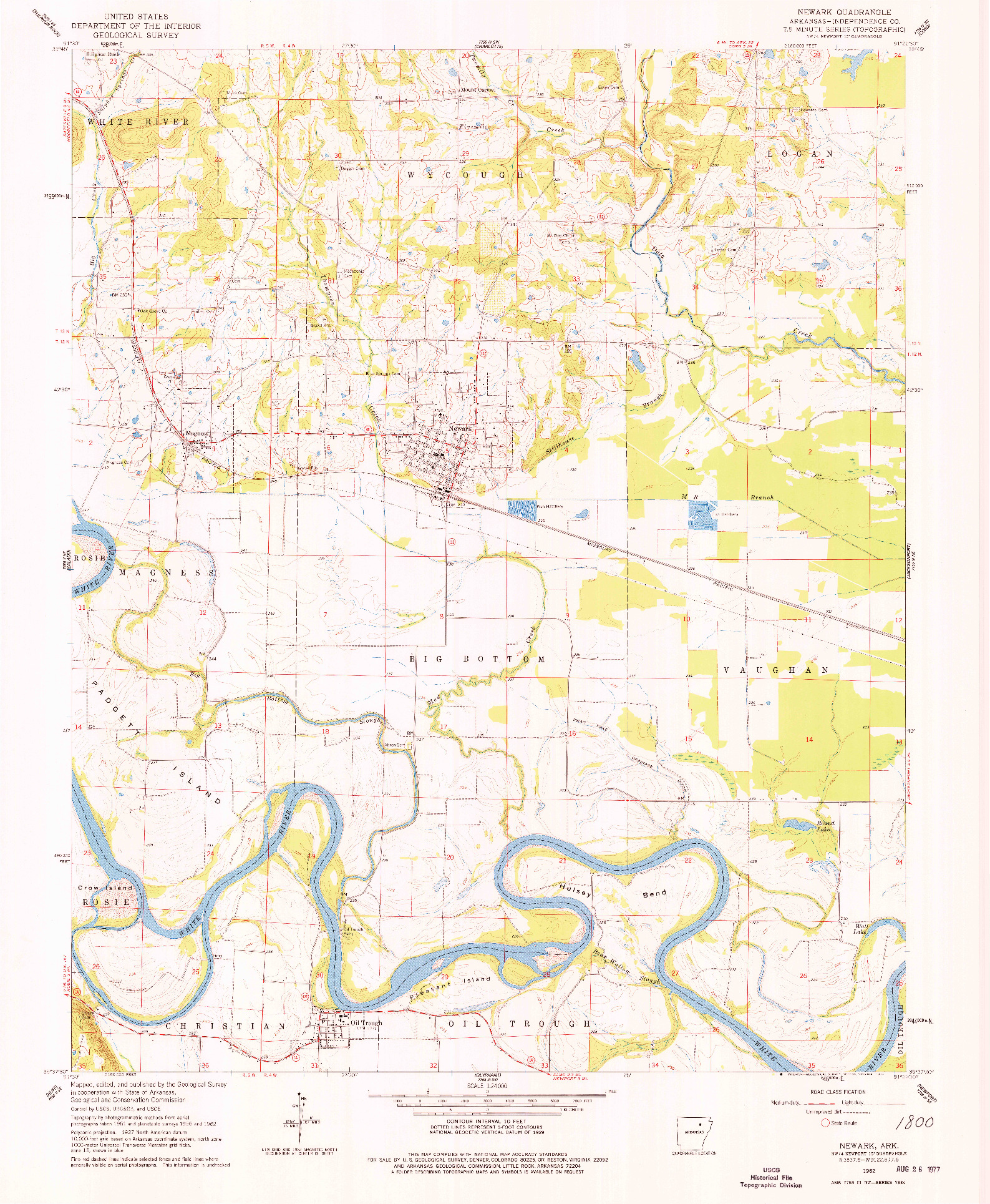 USGS 1:24000-SCALE QUADRANGLE FOR NEWARK, AR 1962