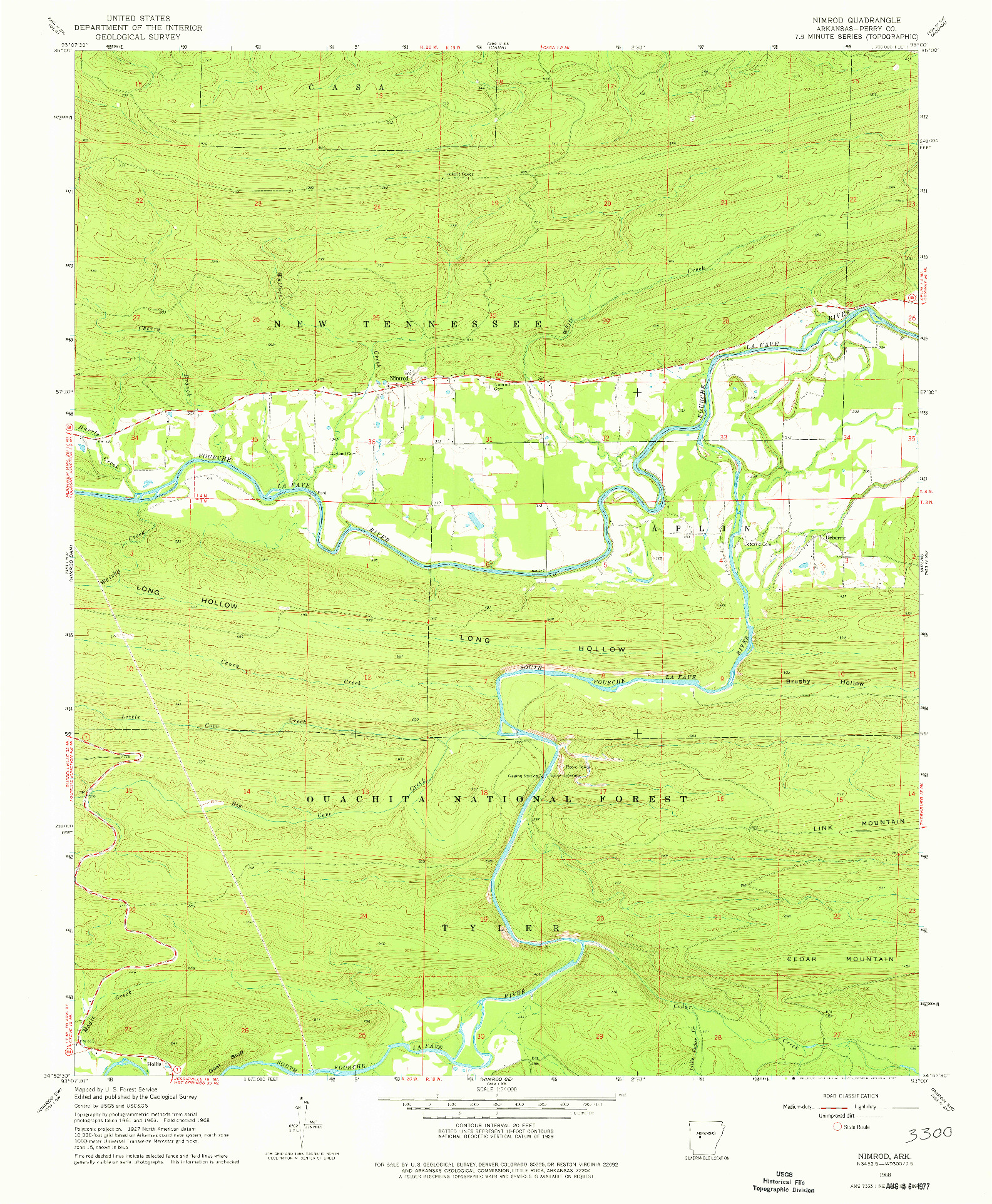 USGS 1:24000-SCALE QUADRANGLE FOR NIMROD, AR 1968