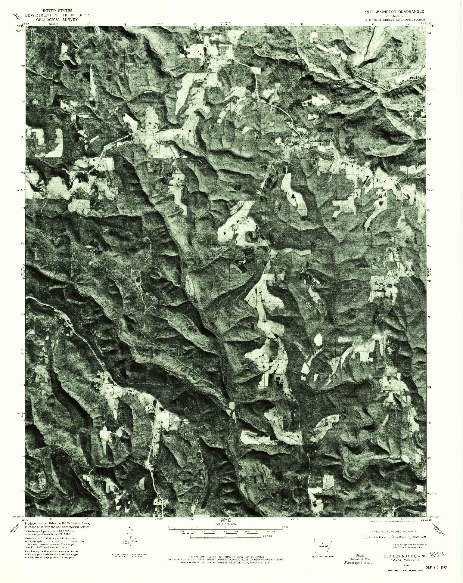 USGS 1:24000-SCALE QUADRANGLE FOR OLD LEXINGTON, AR 1976