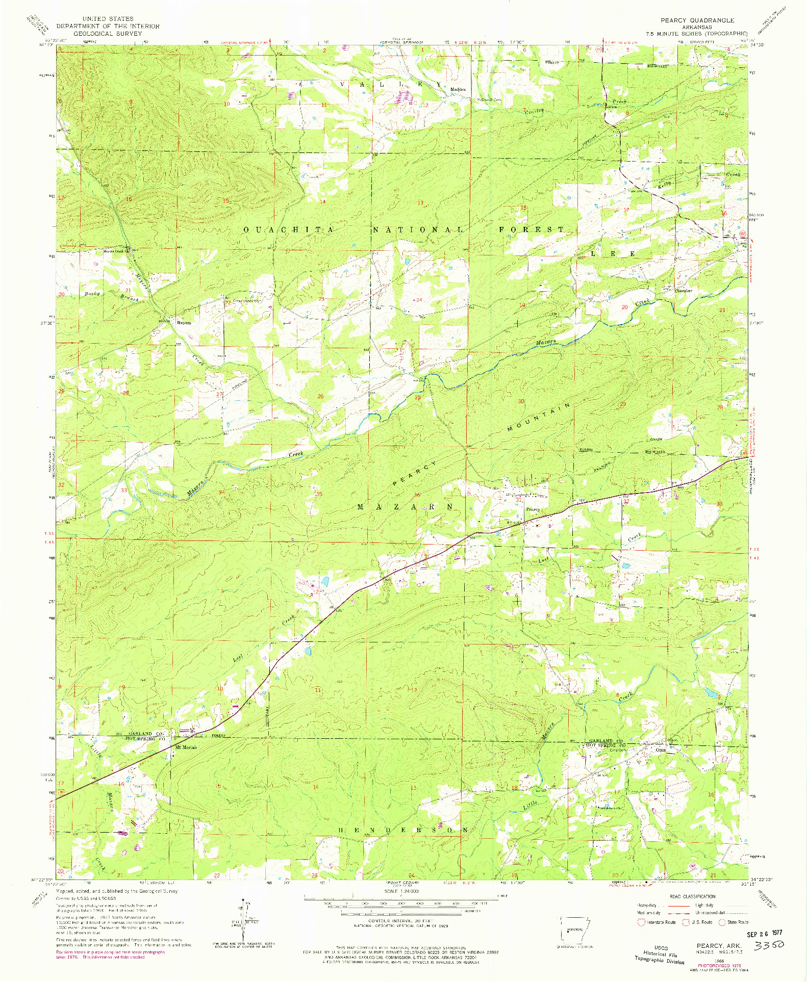 USGS 1:24000-SCALE QUADRANGLE FOR PEARCY, AR 1966