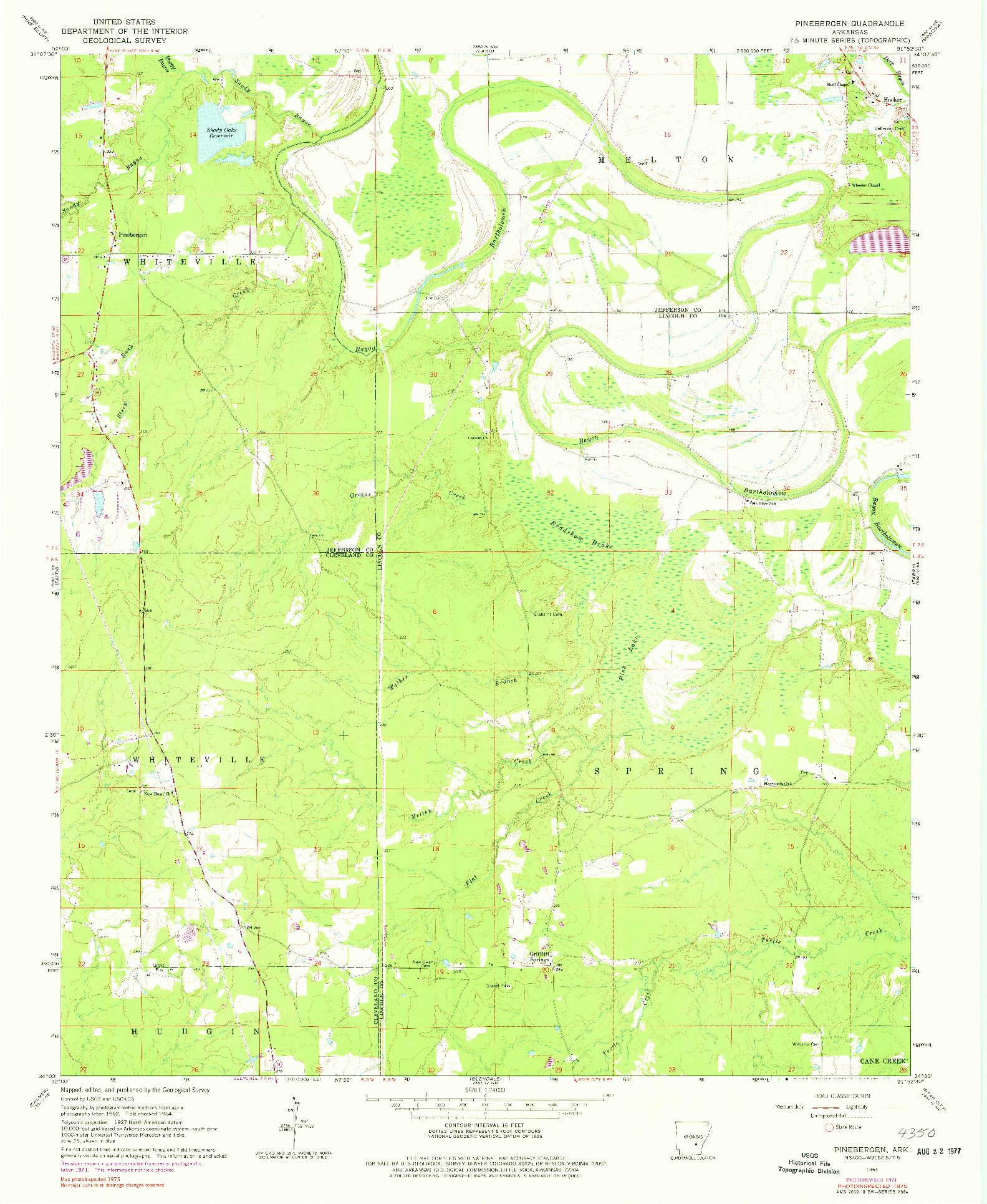 USGS 1:24000-SCALE QUADRANGLE FOR PINEBERGEN, AR 1964