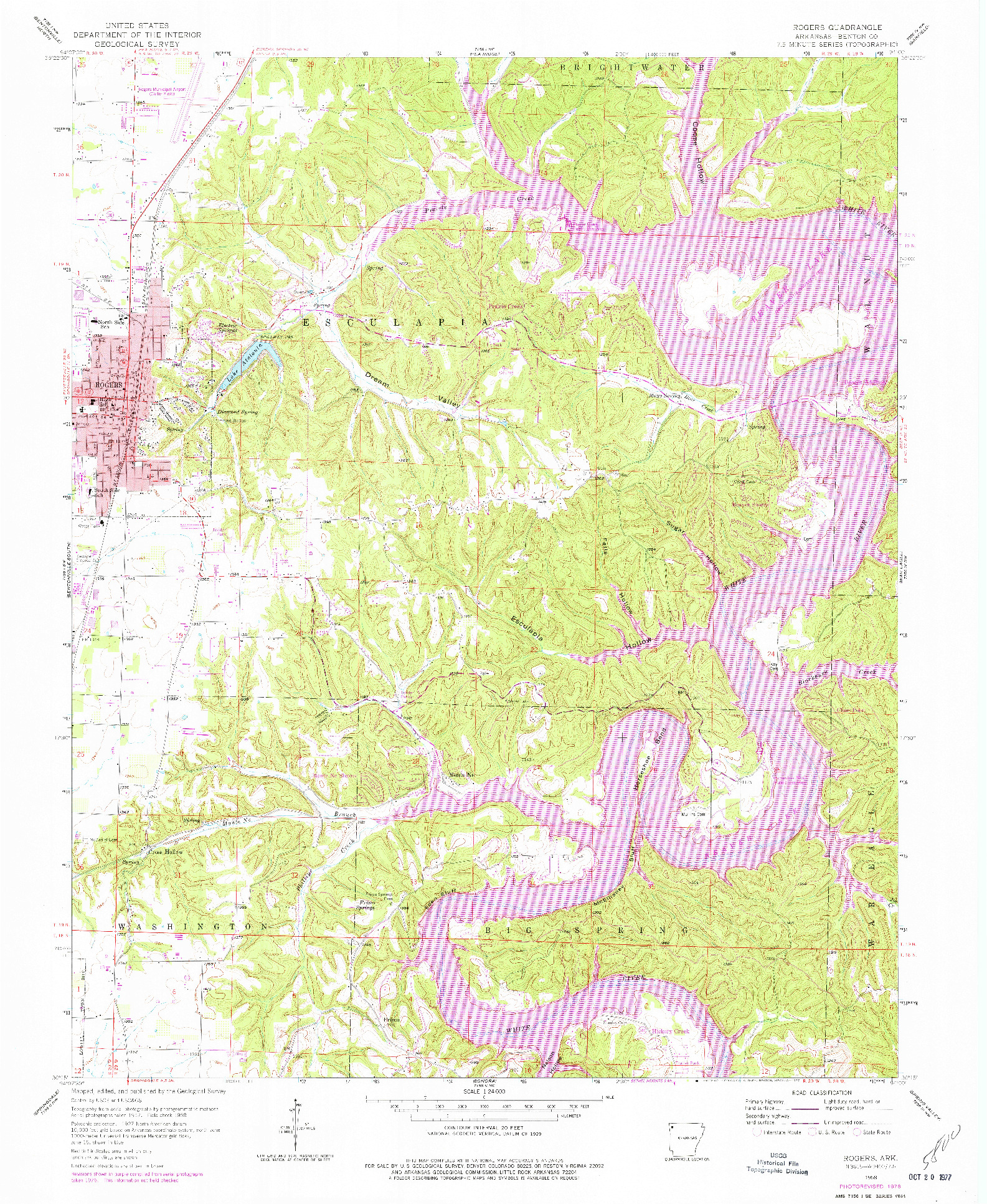 USGS 1:24000-SCALE QUADRANGLE FOR ROGERS, AR 1958