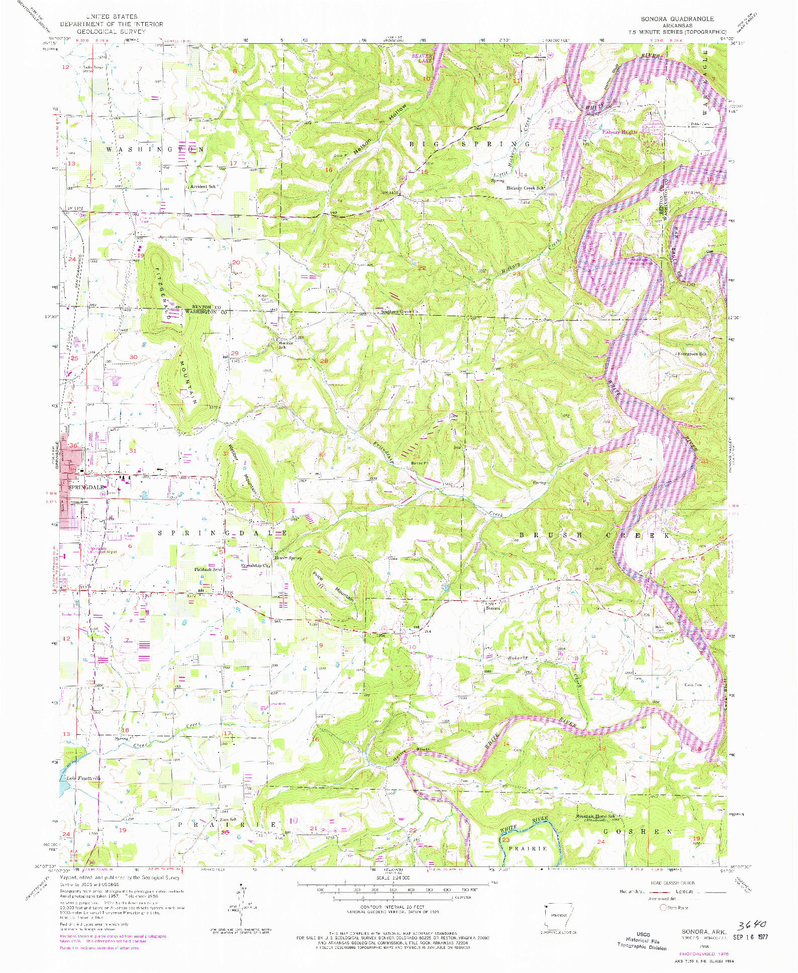 USGS 1:24000-SCALE QUADRANGLE FOR SONORA, AR 1958