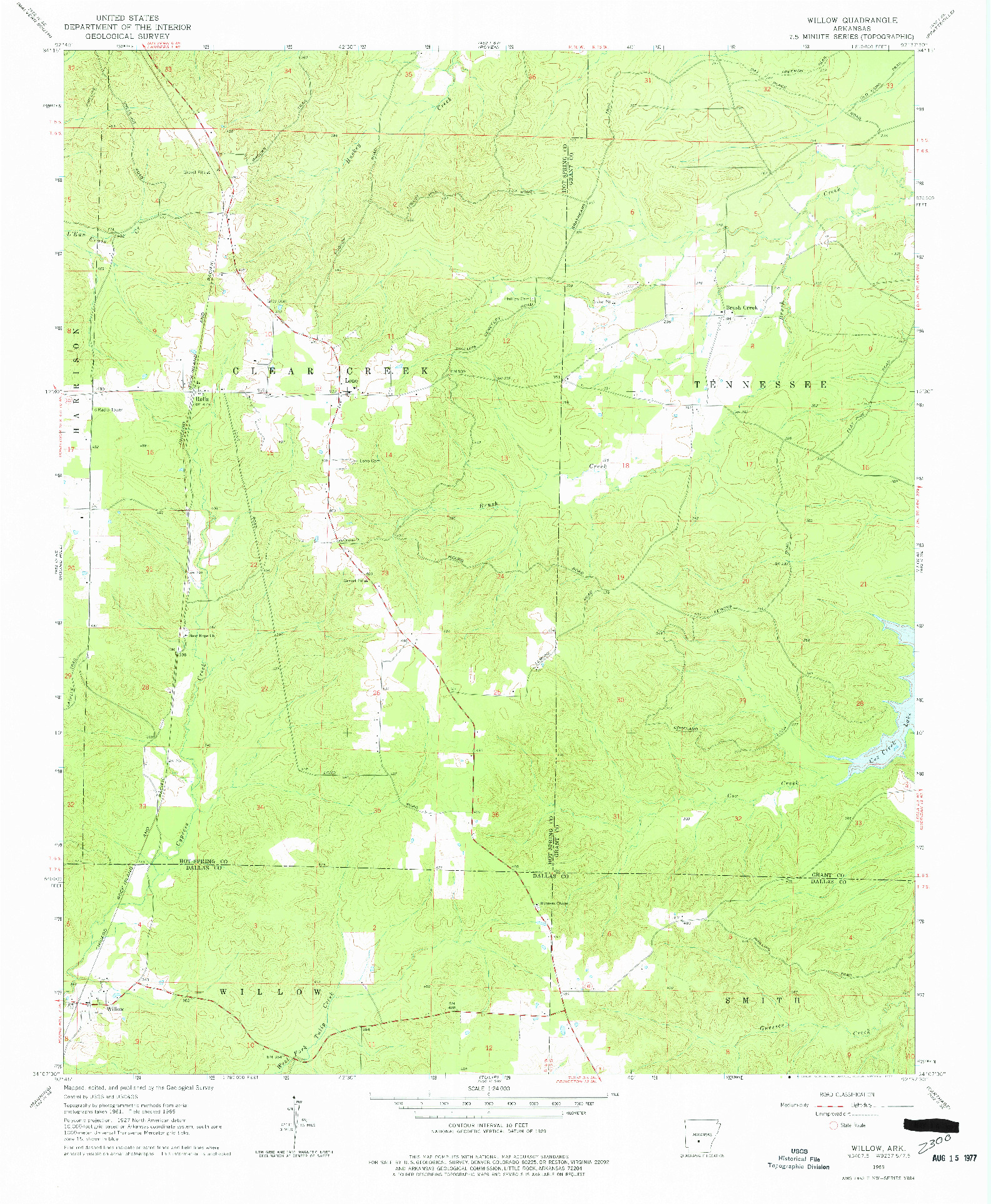 USGS 1:24000-SCALE QUADRANGLE FOR WILLOW, AR 1965
