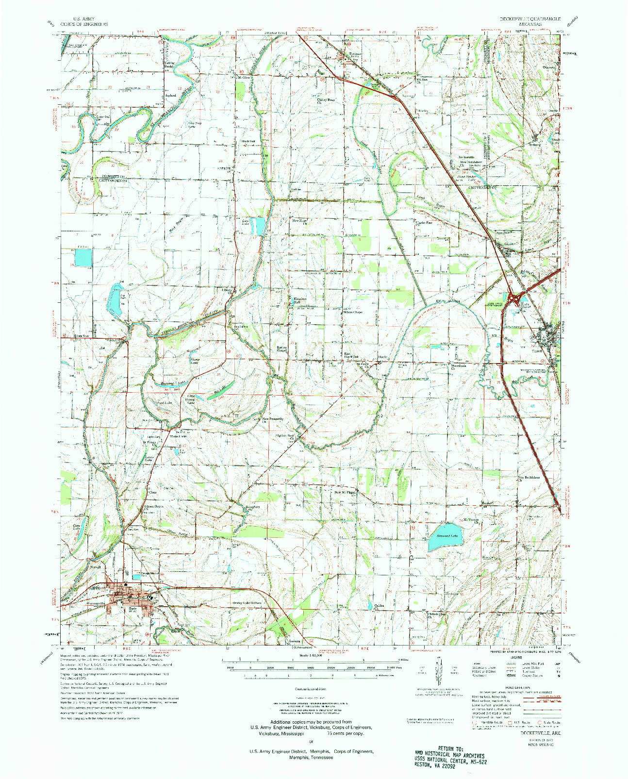 USGS 1:62500-SCALE QUADRANGLE FOR DECKERVILLE, AR 1977