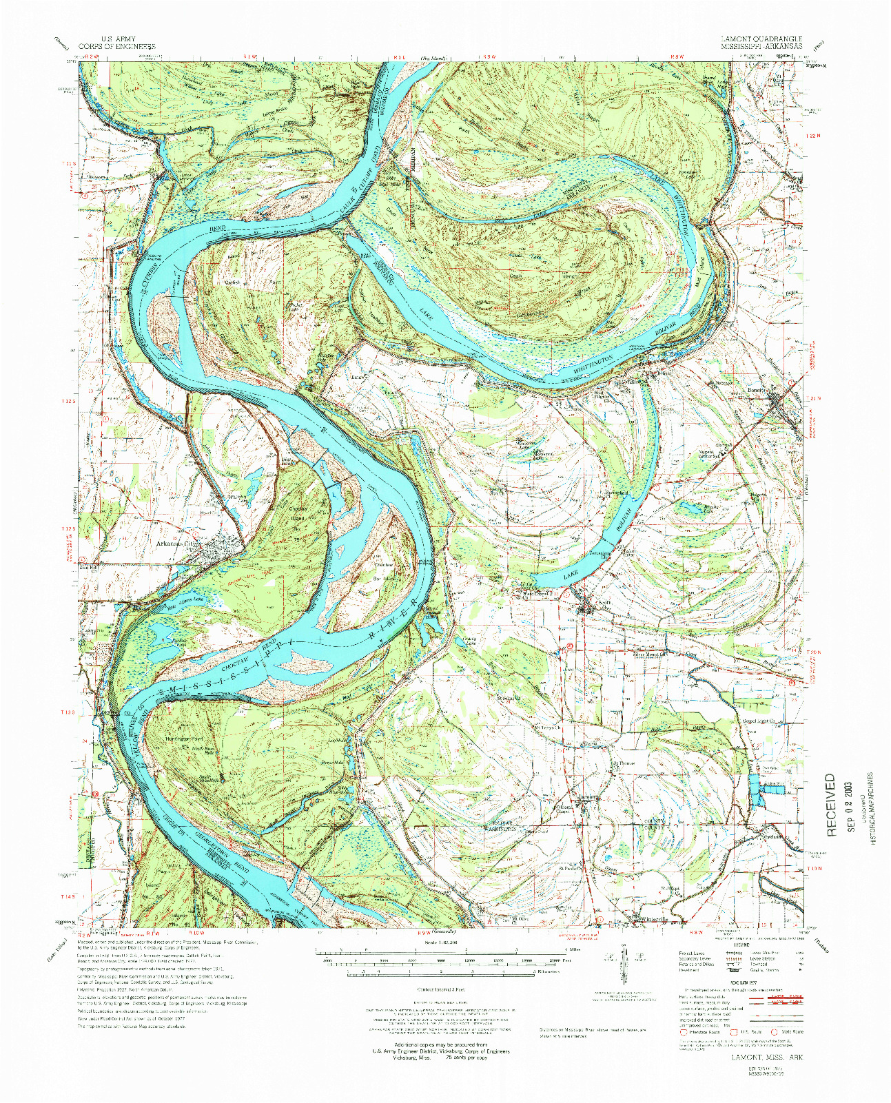 USGS 1:62500-SCALE QUADRANGLE FOR LAMONT, AR 1977