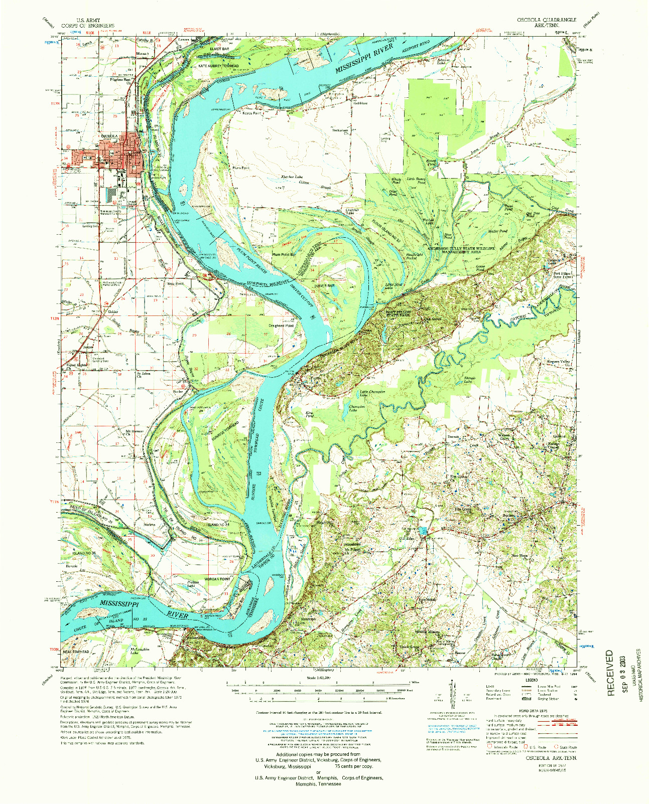 USGS 1:62500-SCALE QUADRANGLE FOR OSCEOLA, AR 1977