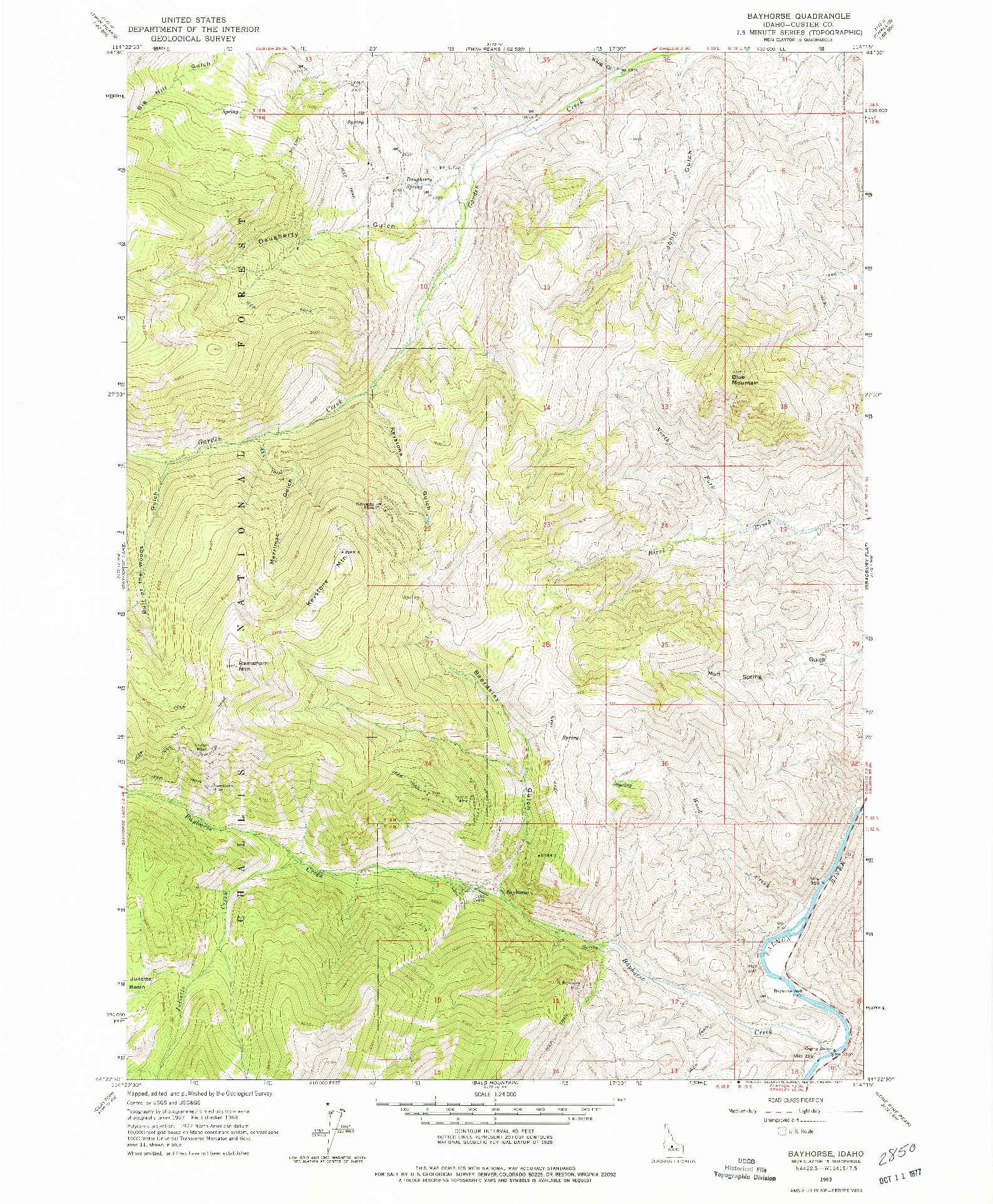 USGS 1:24000-SCALE QUADRANGLE FOR BAYHORSE, ID 1963