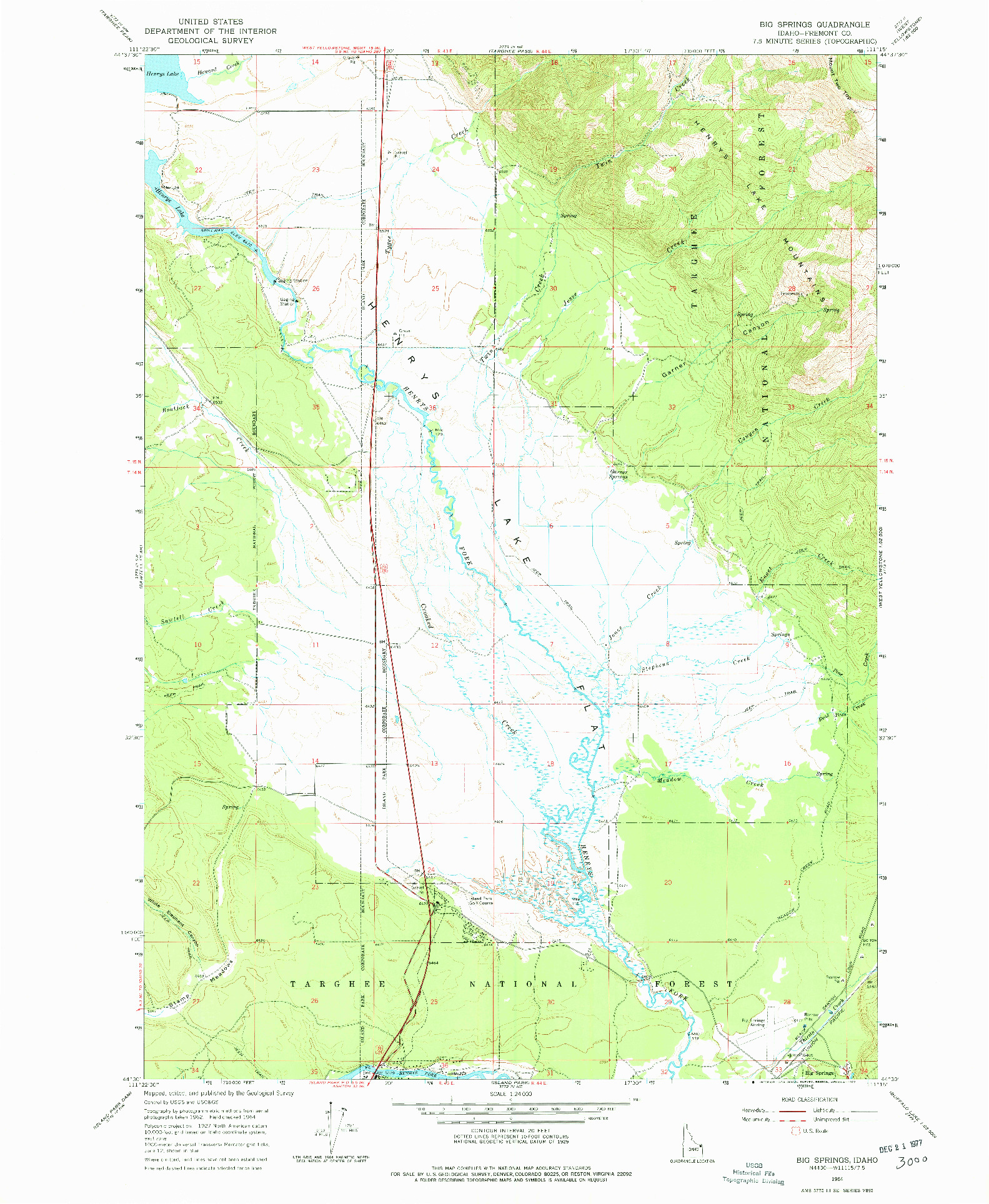 USGS 1:24000-SCALE QUADRANGLE FOR BIG SPRINGS, ID 1964