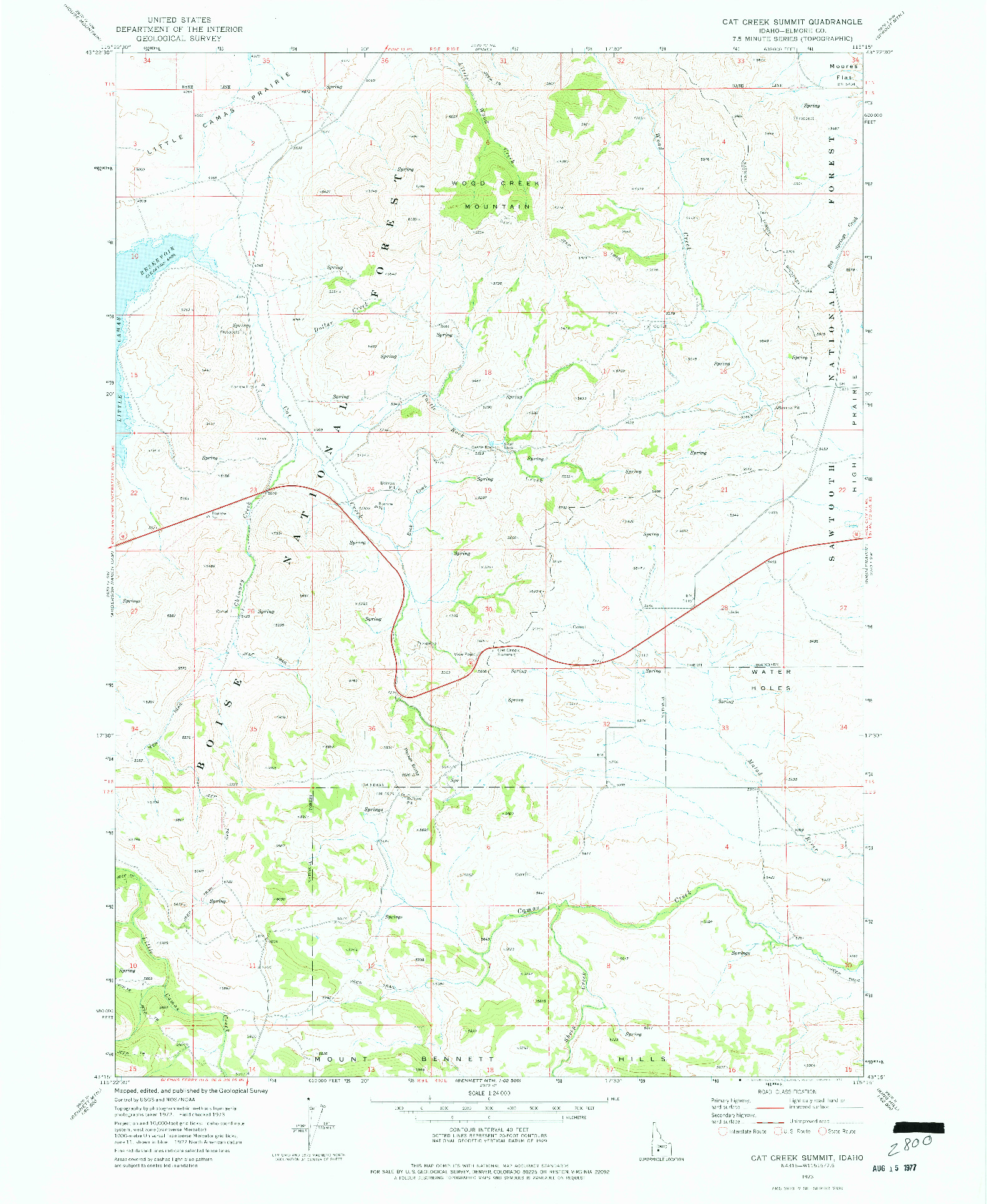 USGS 1:24000-SCALE QUADRANGLE FOR CAT CREEK SUMMIT, ID 1973