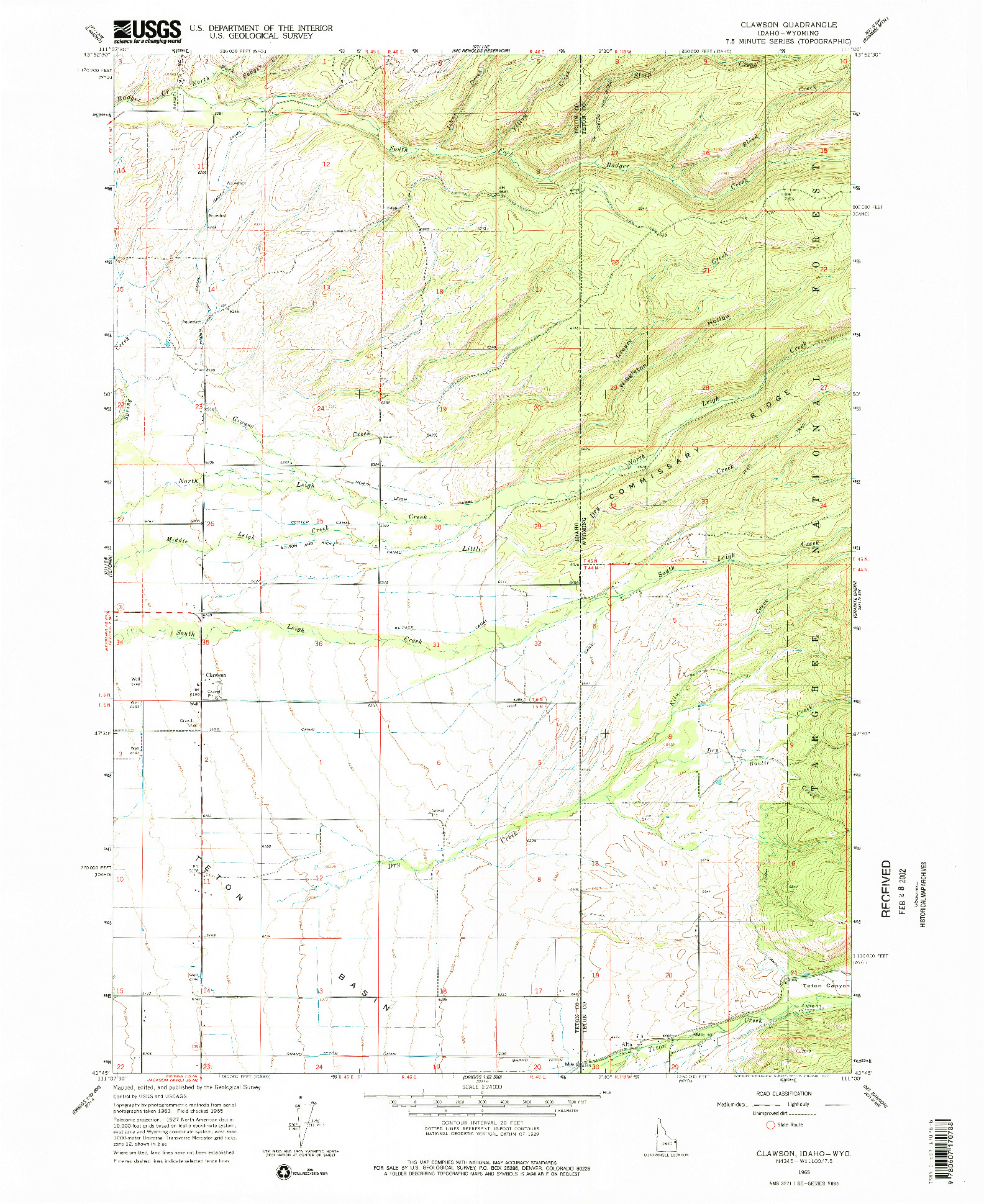 USGS 1:24000-SCALE QUADRANGLE FOR CLAWSON, ID 1965