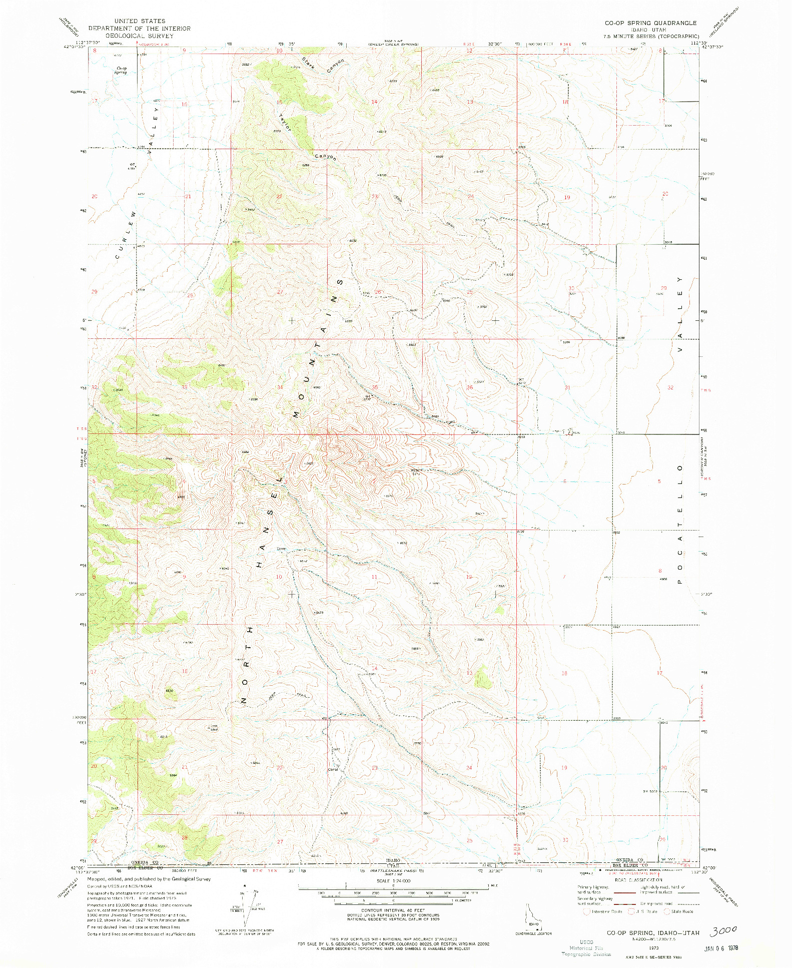 USGS 1:24000-SCALE QUADRANGLE FOR CO-OP SPRING, ID 1973