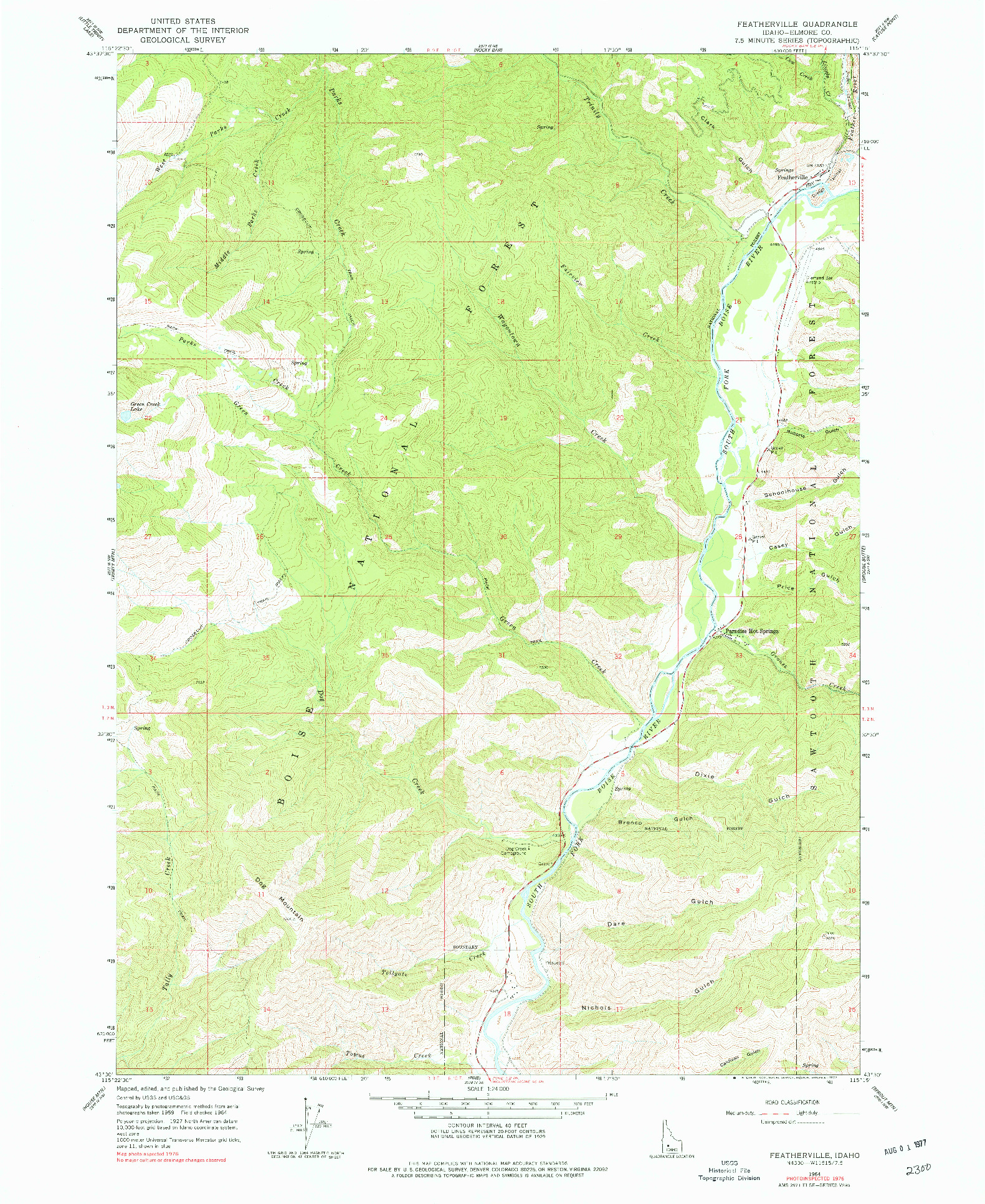 USGS 1:24000-SCALE QUADRANGLE FOR FEATHERVILLE, ID 1964