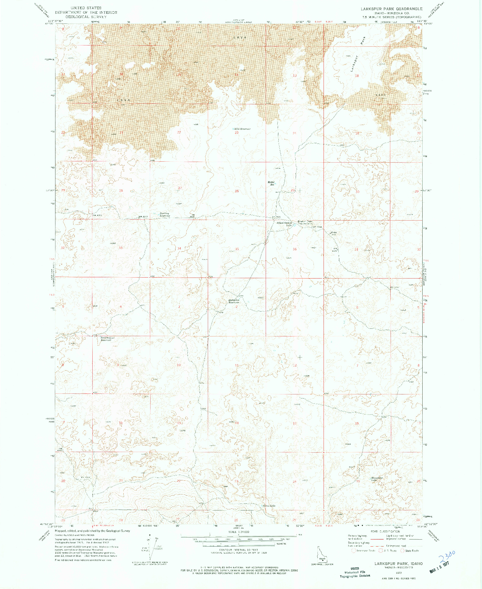 USGS 1:24000-SCALE QUADRANGLE FOR LARKSPUR PARK, ID 1972