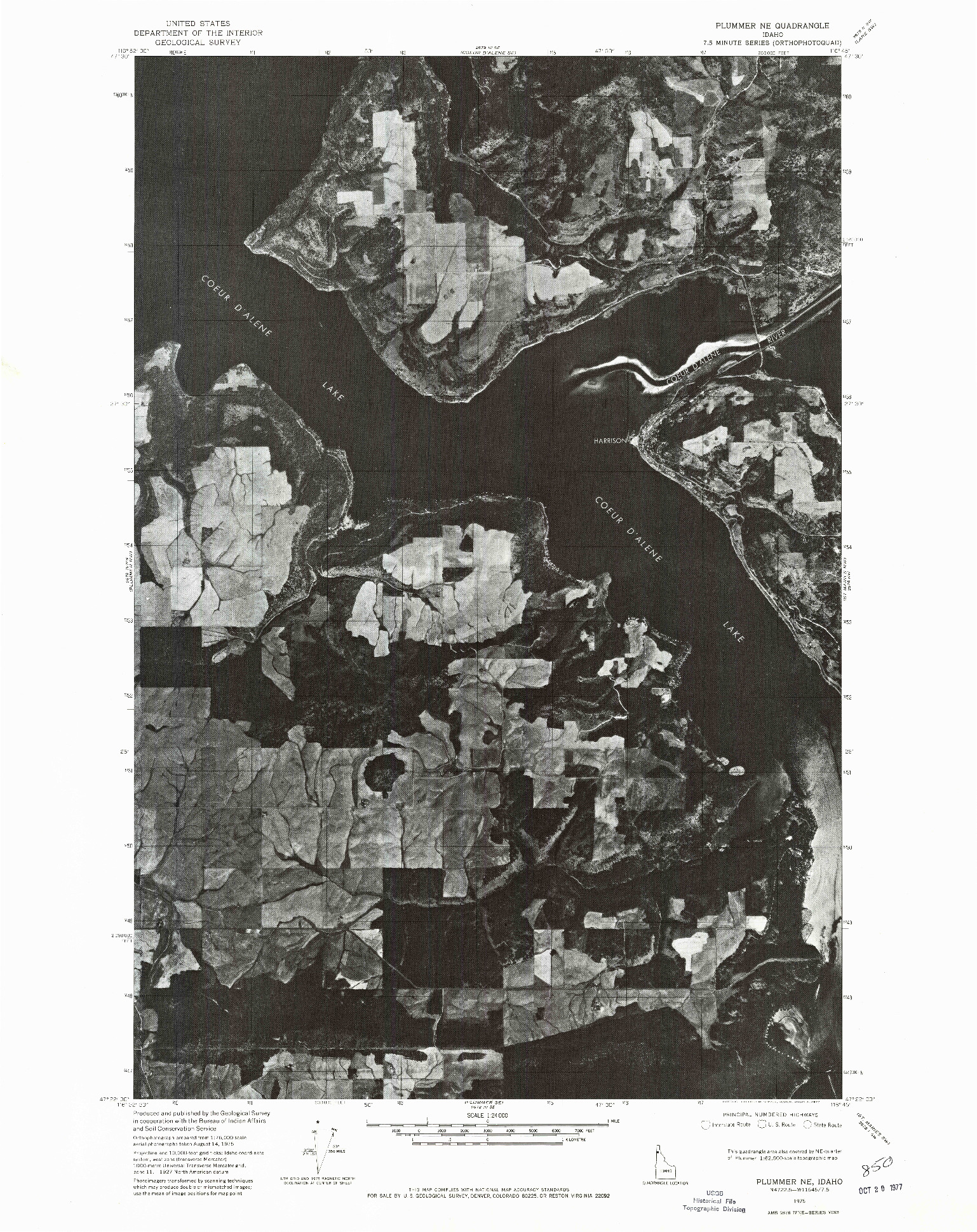 USGS 1:24000-SCALE QUADRANGLE FOR PLUMMER NE, ID 1975