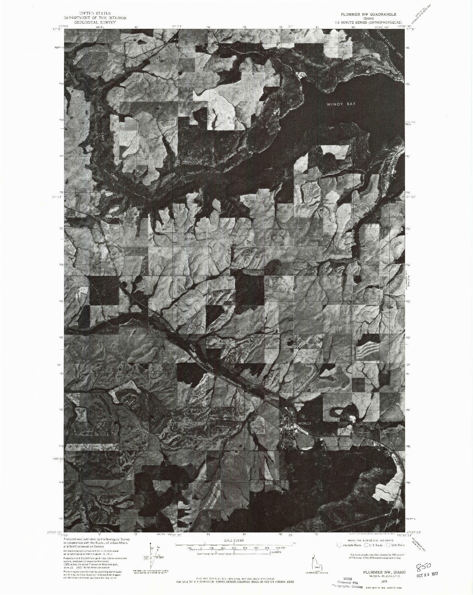 USGS 1:24000-SCALE QUADRANGLE FOR PLUMMER NW, ID 1975