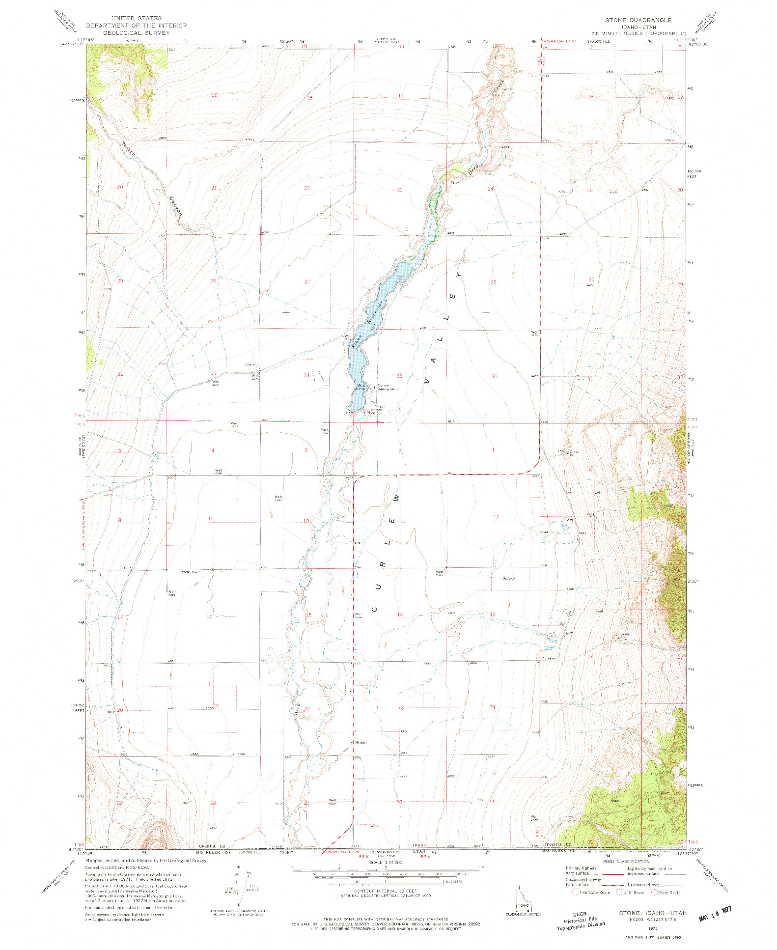 USGS 1:24000-SCALE QUADRANGLE FOR STONE, ID 1973