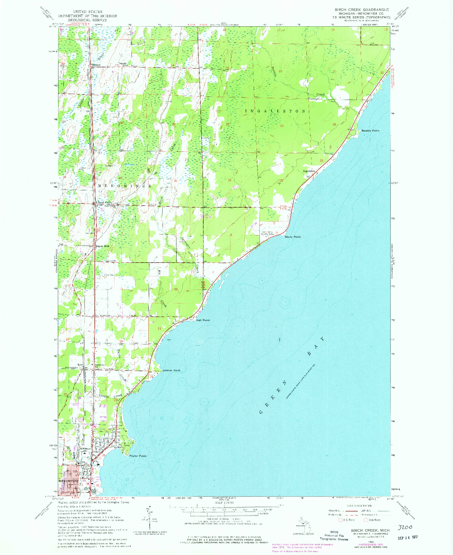 USGS 1:24000-SCALE QUADRANGLE FOR BIRCH CREEK, MI 1963