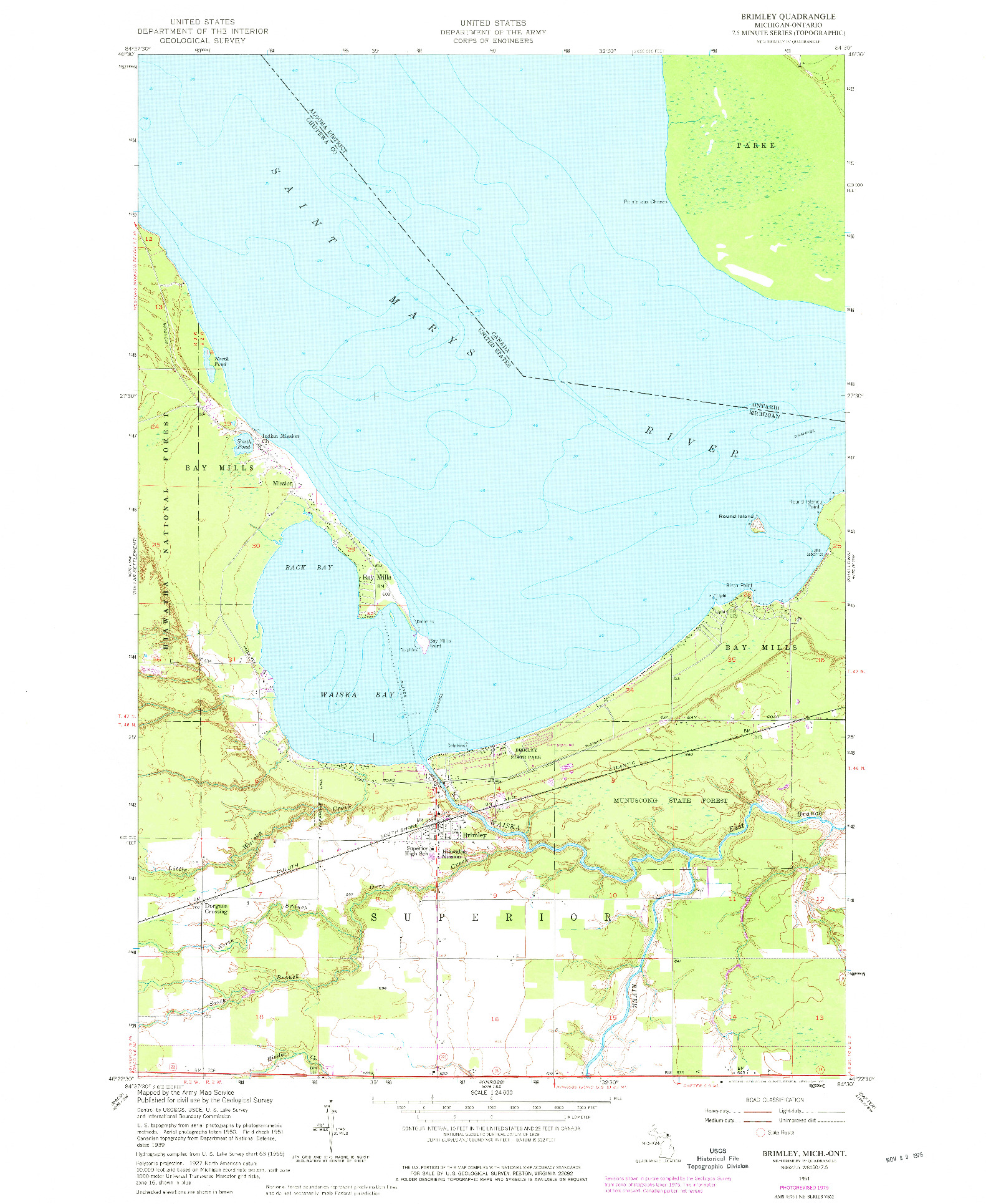 USGS 1:24000-SCALE QUADRANGLE FOR BRIMLEY, MI 1951