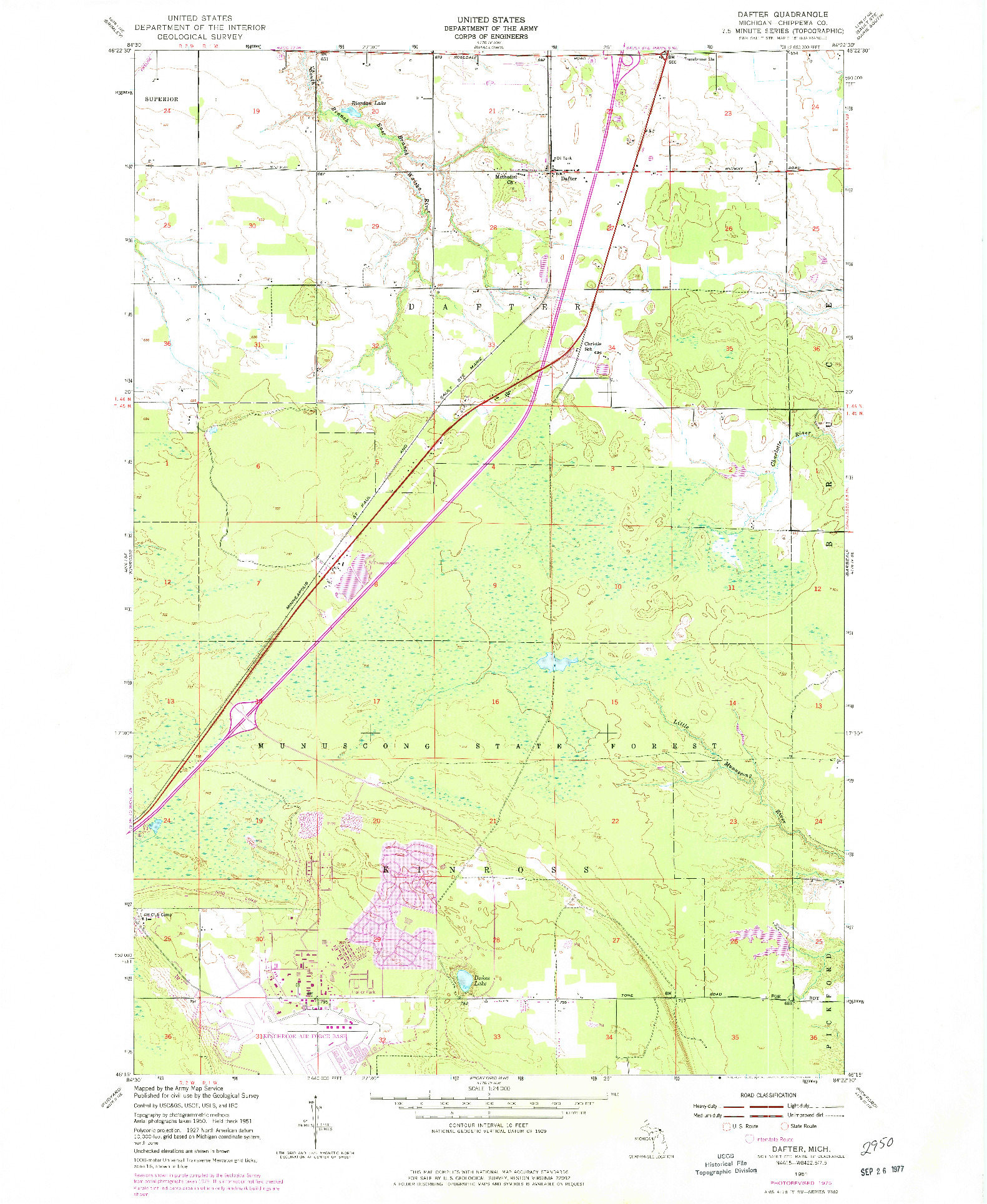 USGS 1:24000-SCALE QUADRANGLE FOR DAFTER, MI 1951