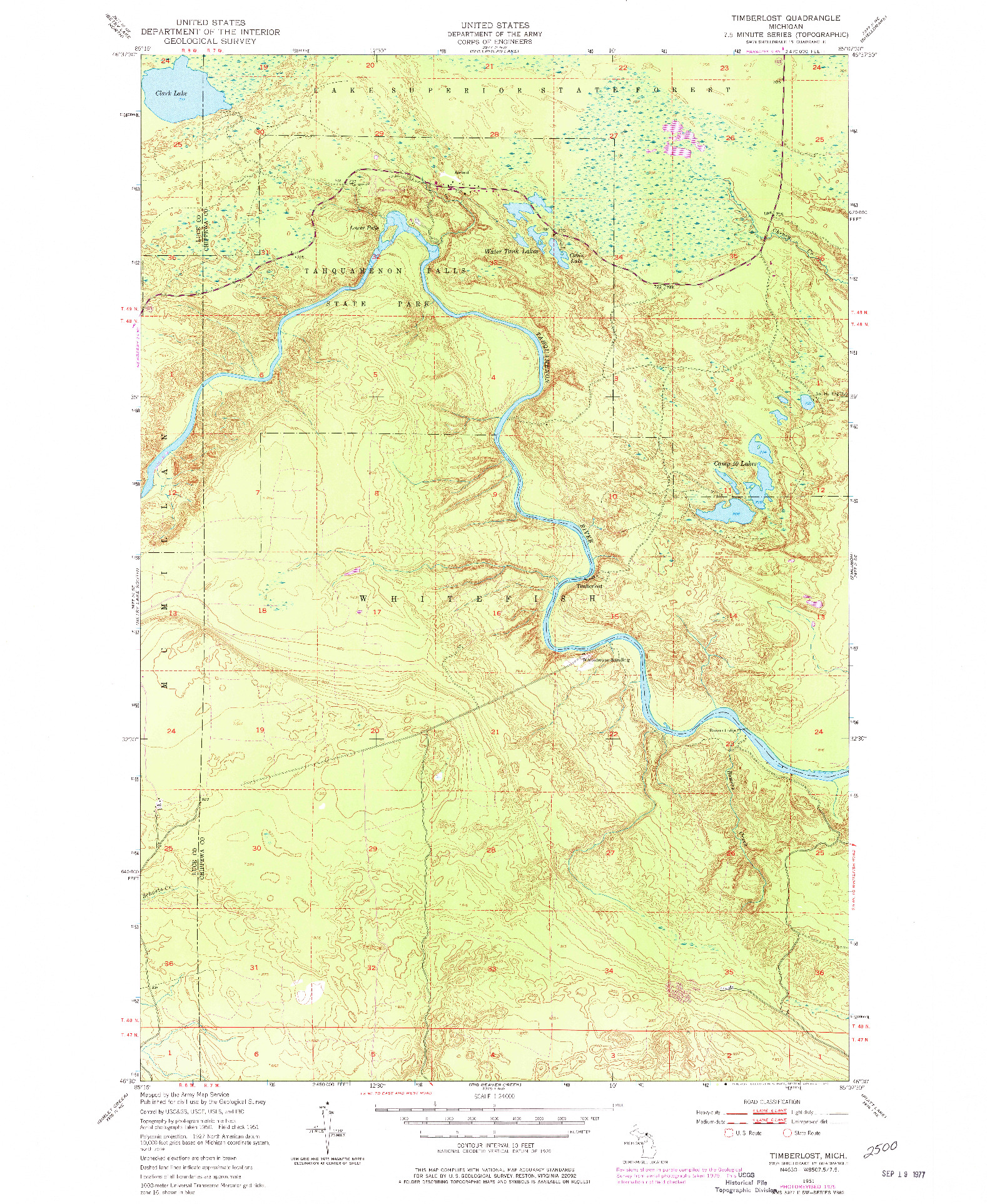 USGS 1:24000-SCALE QUADRANGLE FOR TIMBERLOST, MI 1951