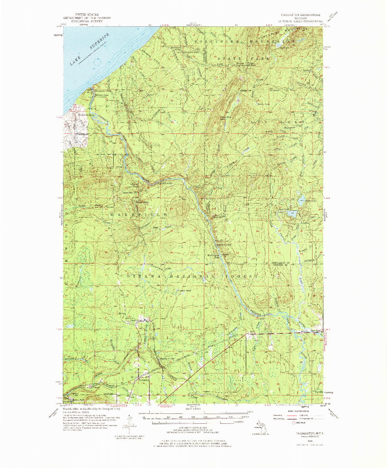 USGS 1:62500-SCALE QUADRANGLE FOR THOMASTON, MI 1956