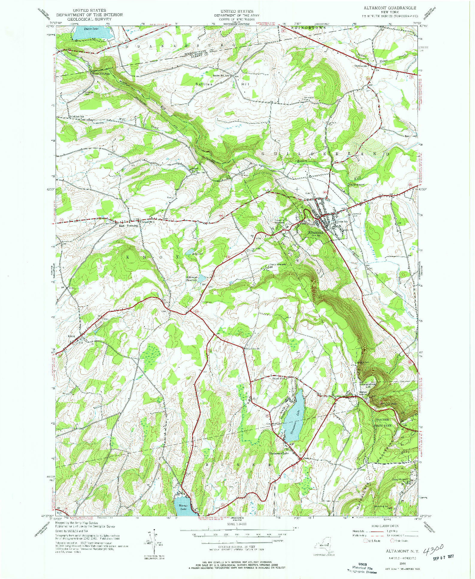 USGS 1:24000-SCALE QUADRANGLE FOR ALTAMONT, NY 1944