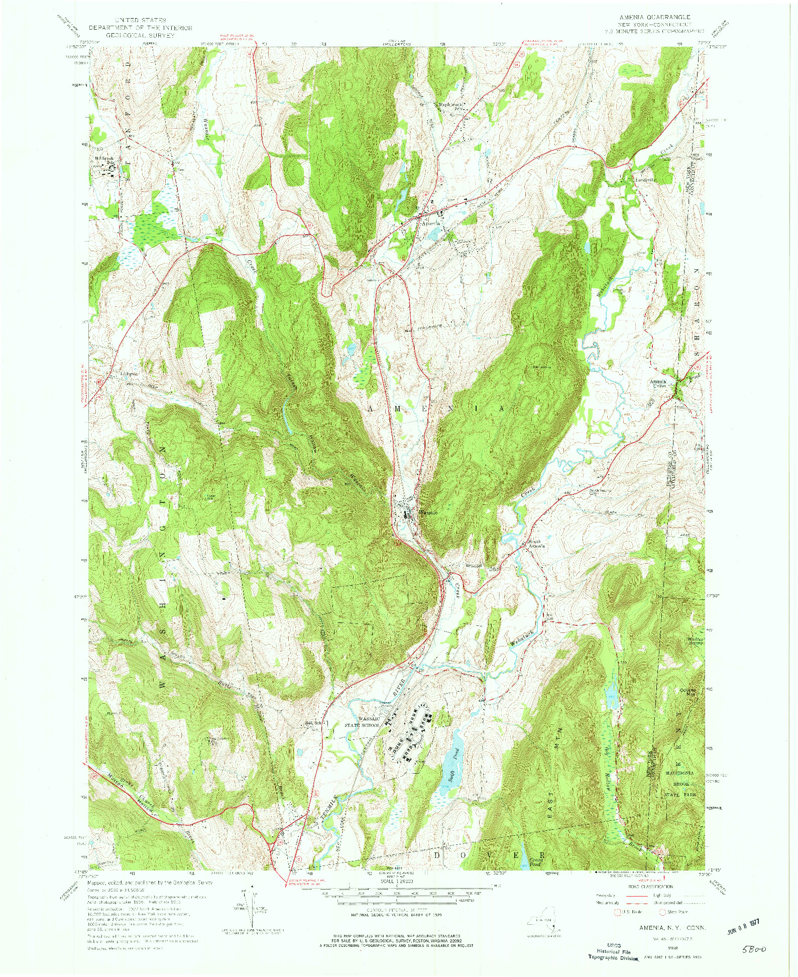 USGS 1:24000-SCALE QUADRANGLE FOR AMENIA, NY 1958