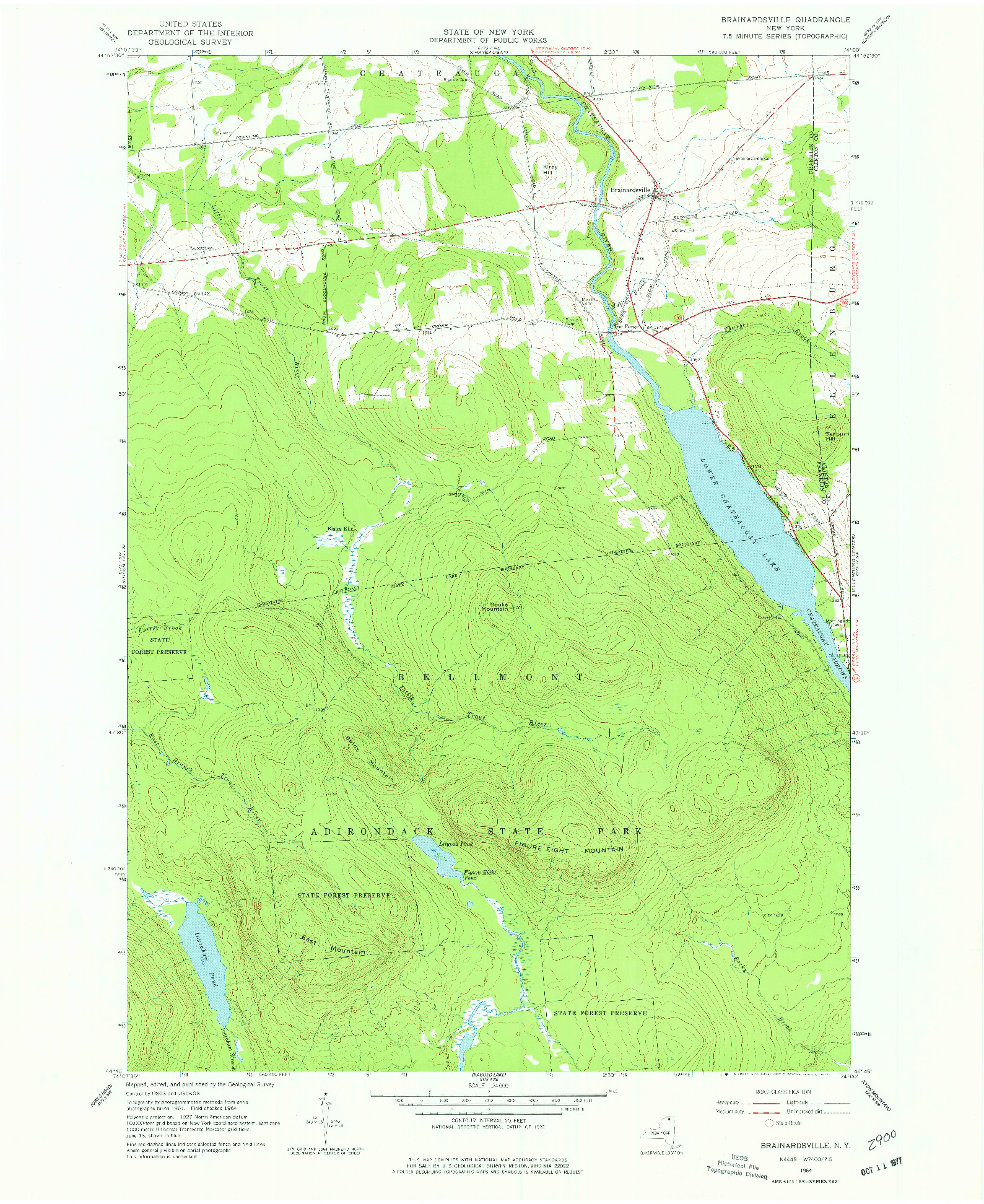 USGS 1:24000-SCALE QUADRANGLE FOR BRAINARDSVILLE, NY 1964
