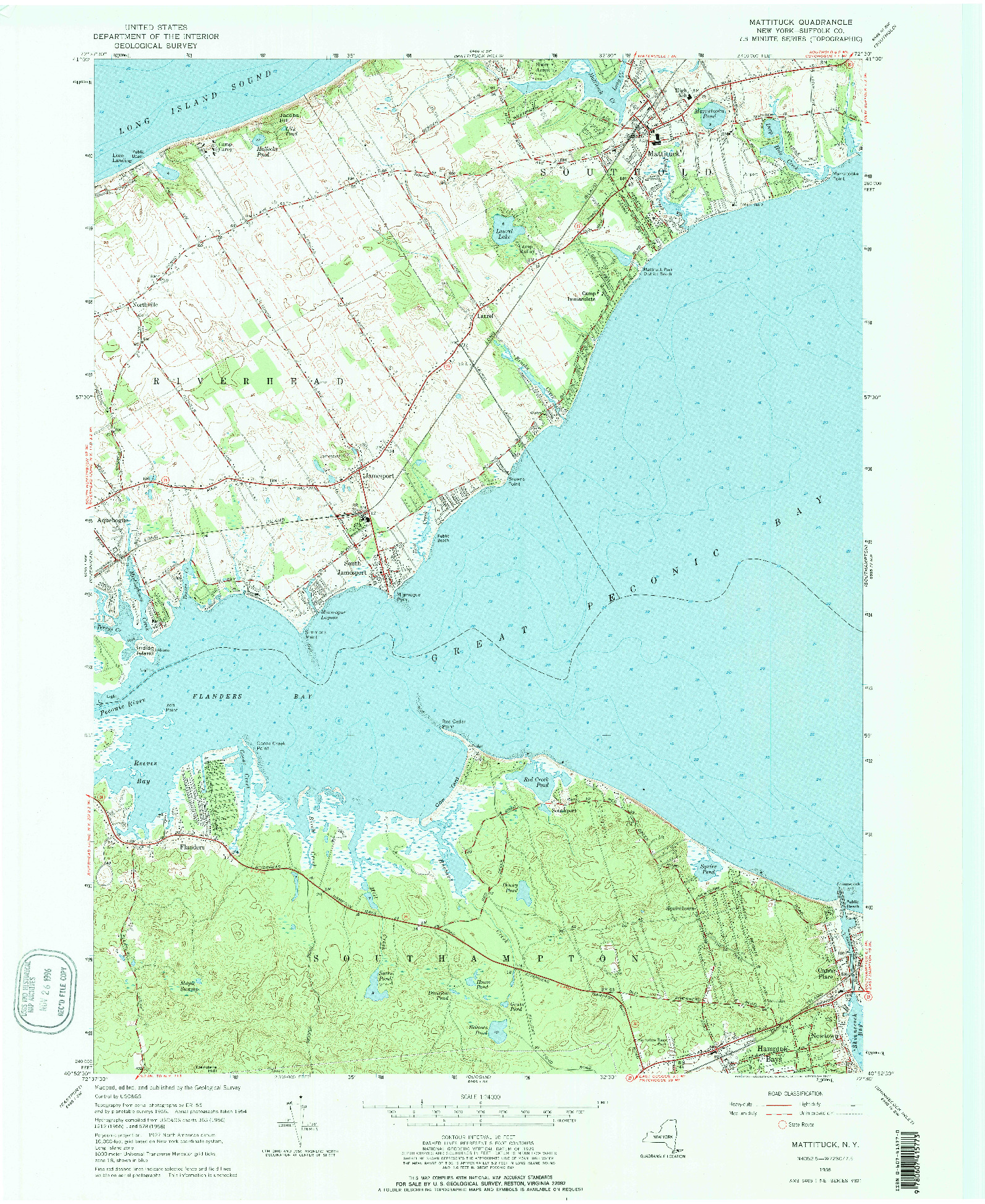 USGS 1:24000-SCALE QUADRANGLE FOR MATTITUCK, NY 1956