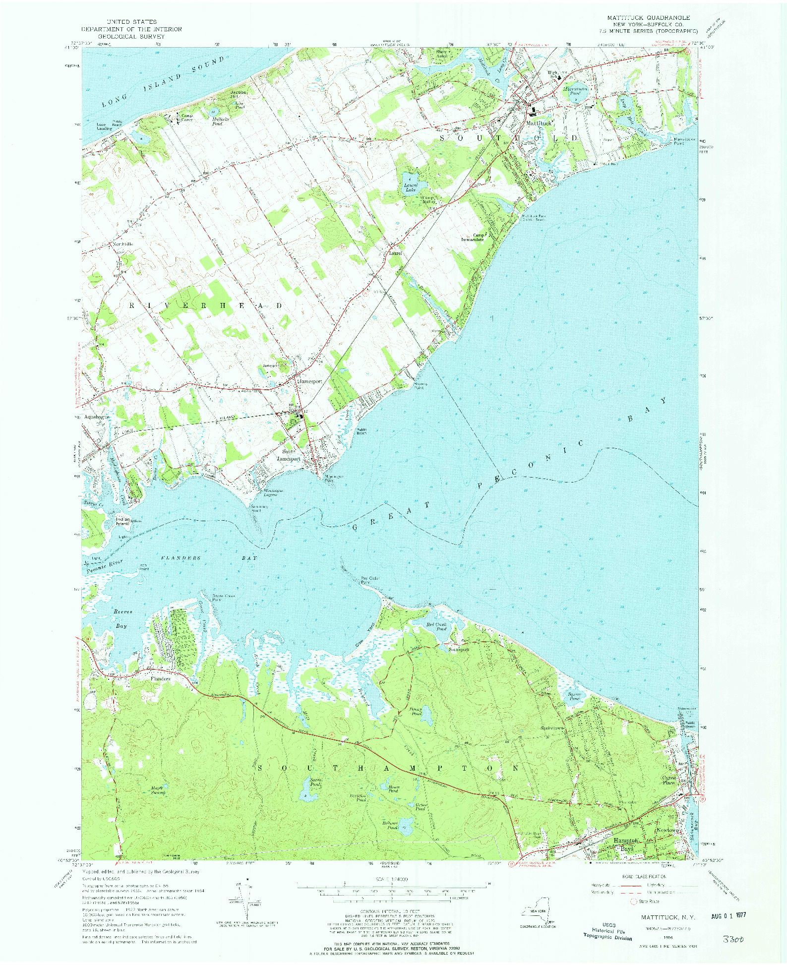 USGS 1:24000-SCALE QUADRANGLE FOR MATTITUCK, NY 1956