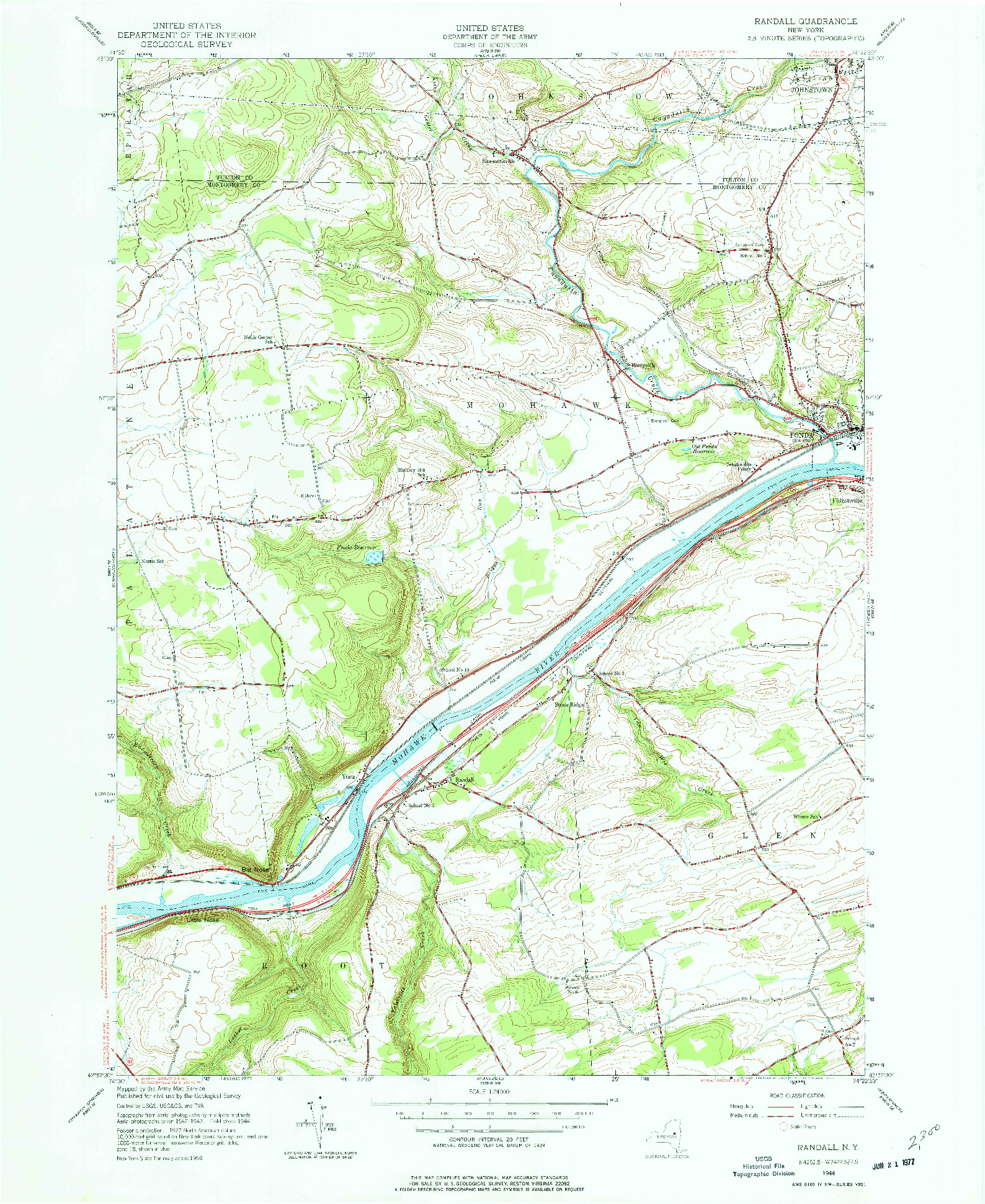 USGS 1:24000-SCALE QUADRANGLE FOR RANDALL, NY 1944