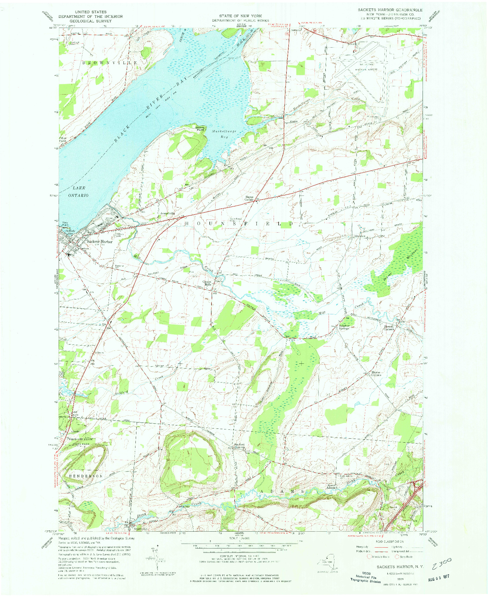 USGS 1:24000-SCALE QUADRANGLE FOR SACKETS HARBOR, NY 1959