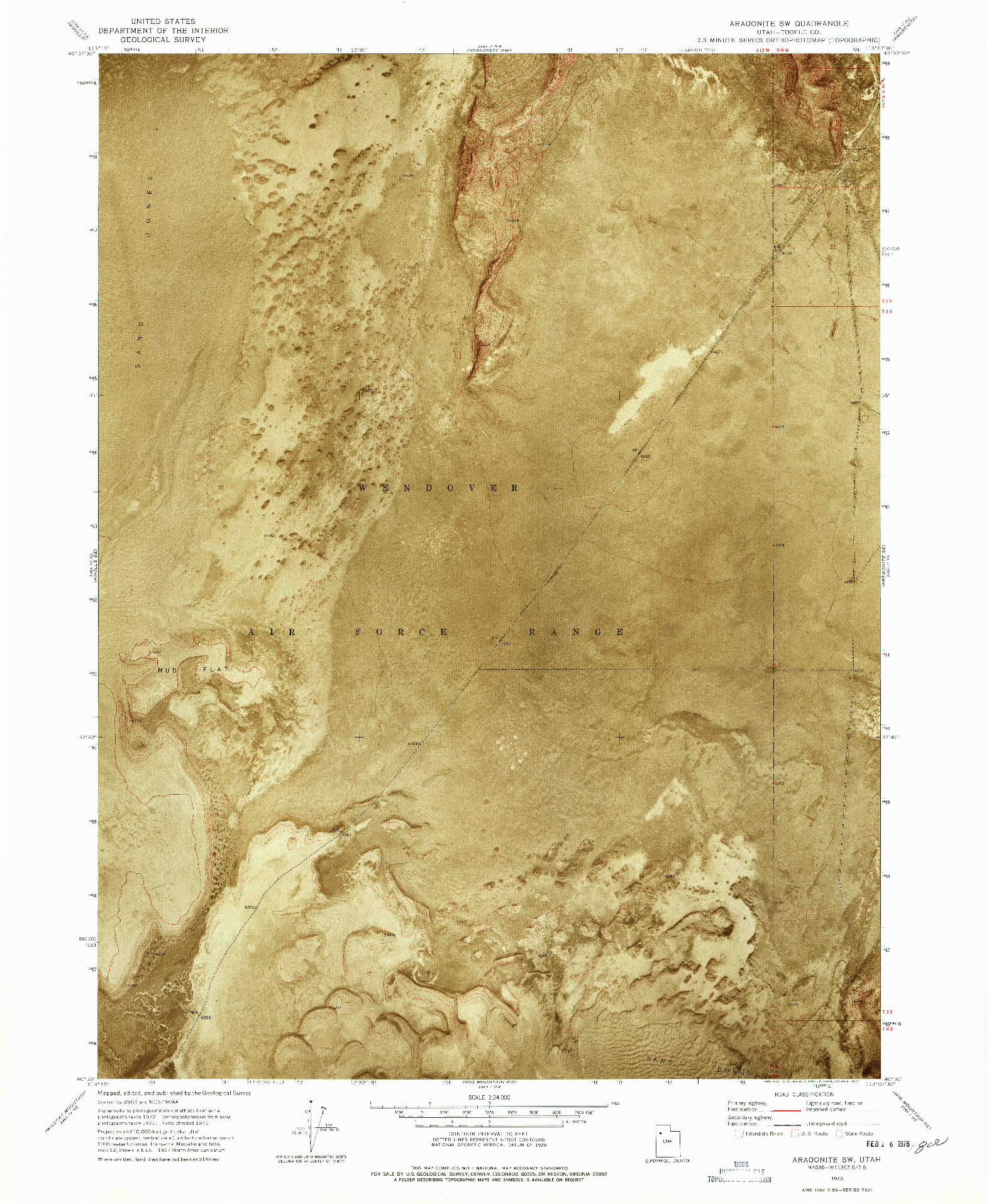 USGS 1:24000-SCALE QUADRANGLE FOR ARAGONITE SW, UT 1973