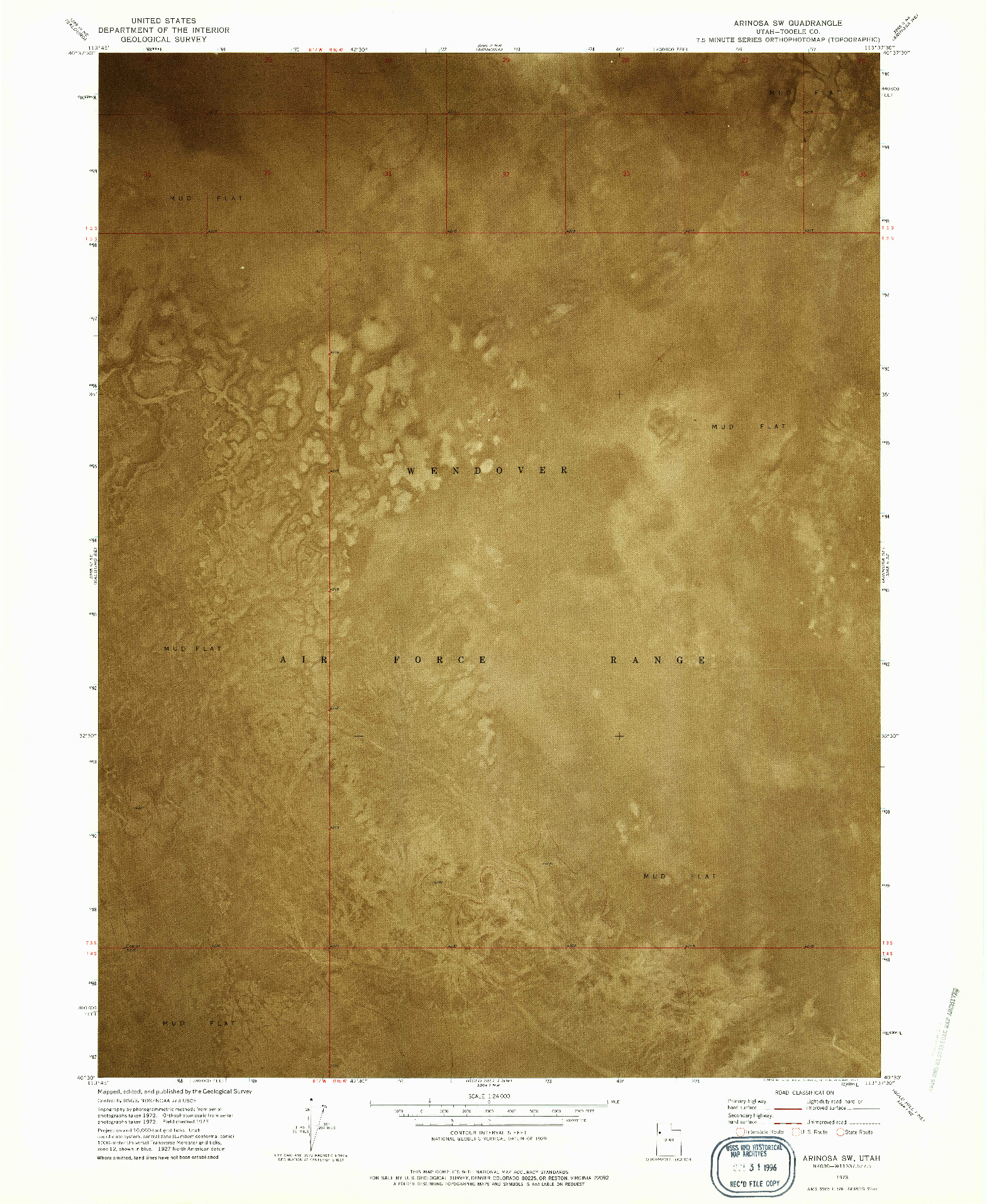 USGS 1:24000-SCALE QUADRANGLE FOR ARINOSA SW, UT 1973