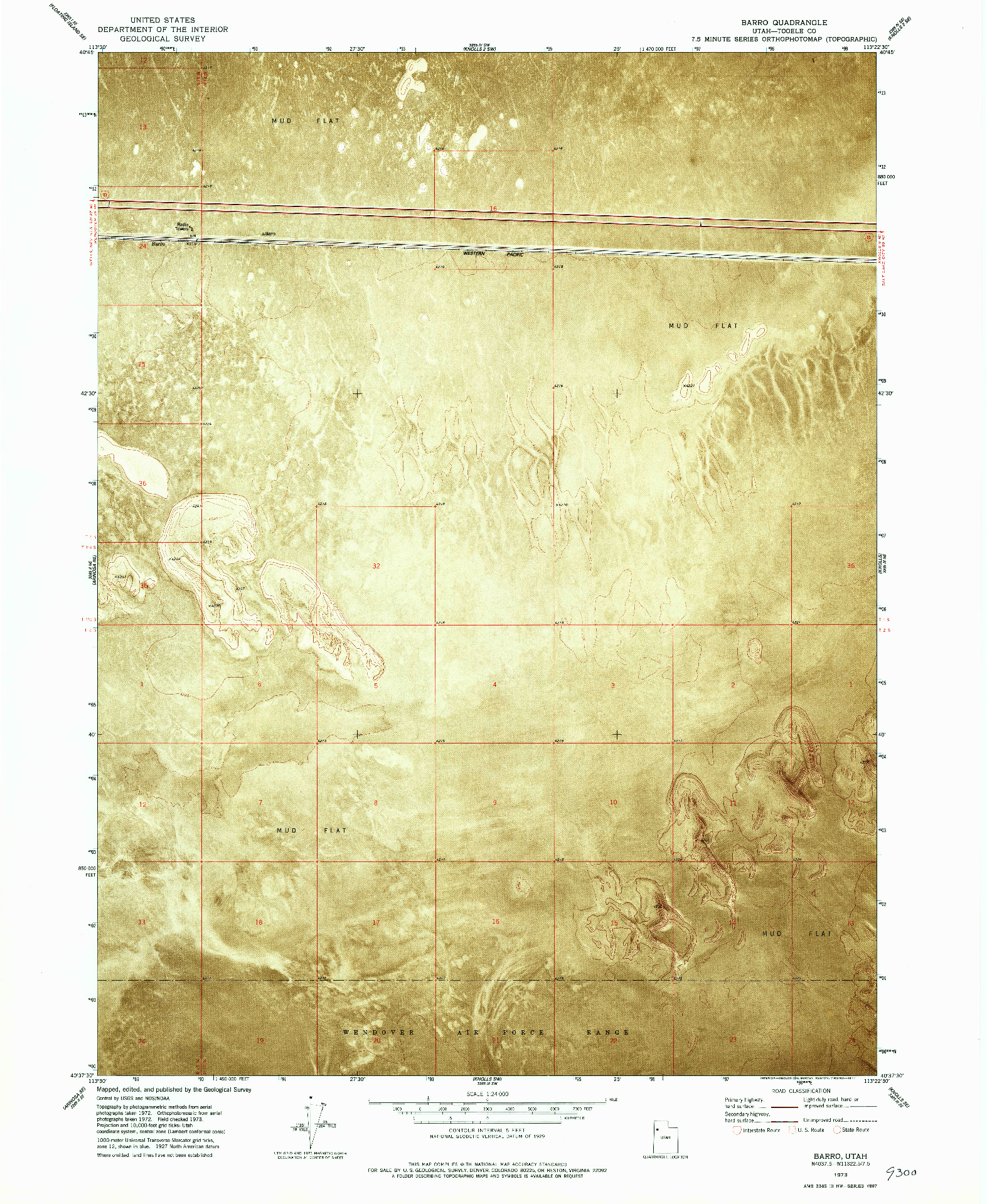 USGS 1:24000-SCALE QUADRANGLE FOR BARRO, UT 1973