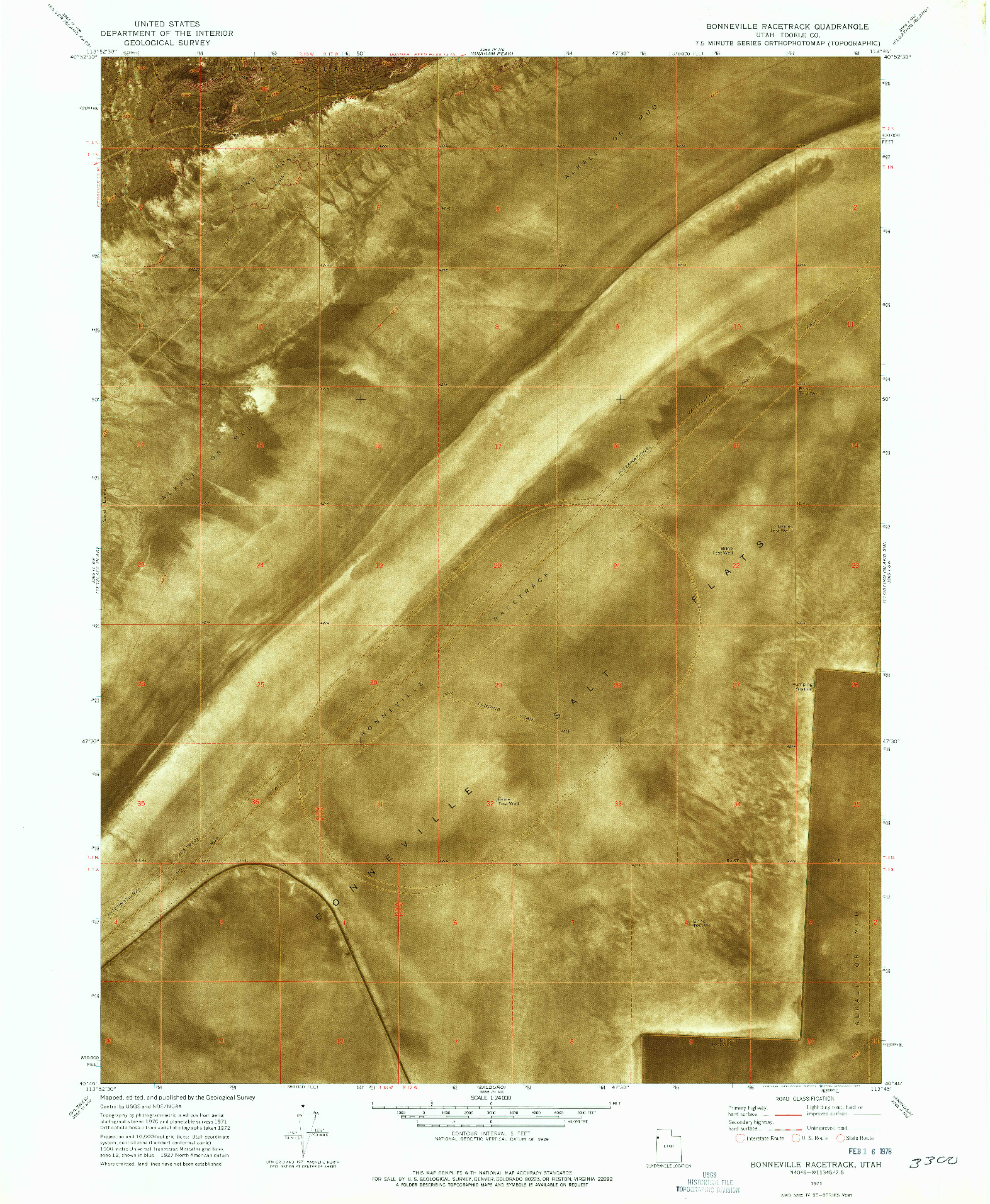 USGS 1:24000-SCALE QUADRANGLE FOR BONNEVILLE RACETRACK, UT 1971