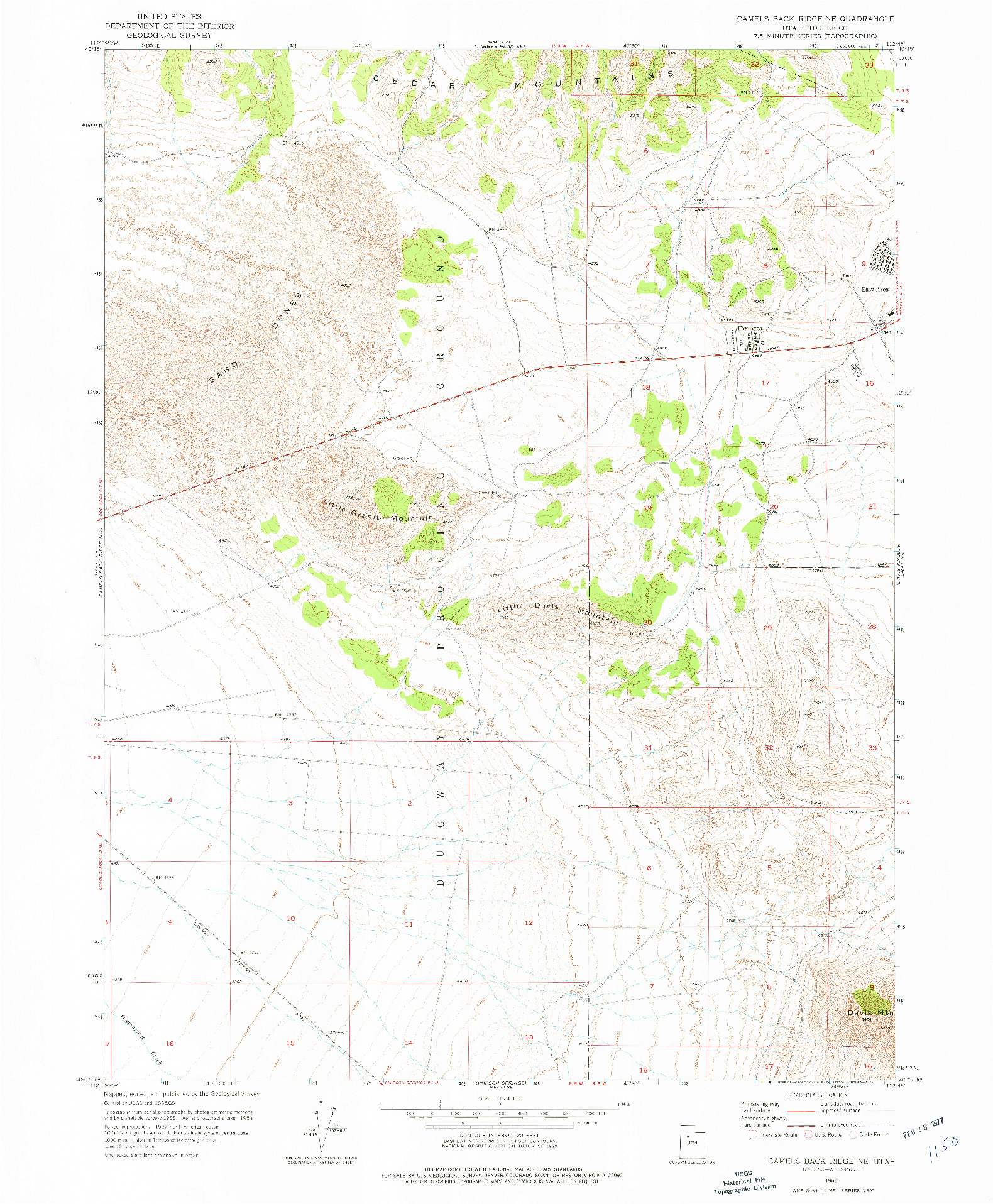 USGS 1:24000-SCALE QUADRANGLE FOR CAMELS BACK RIDGE NE, UT 1955