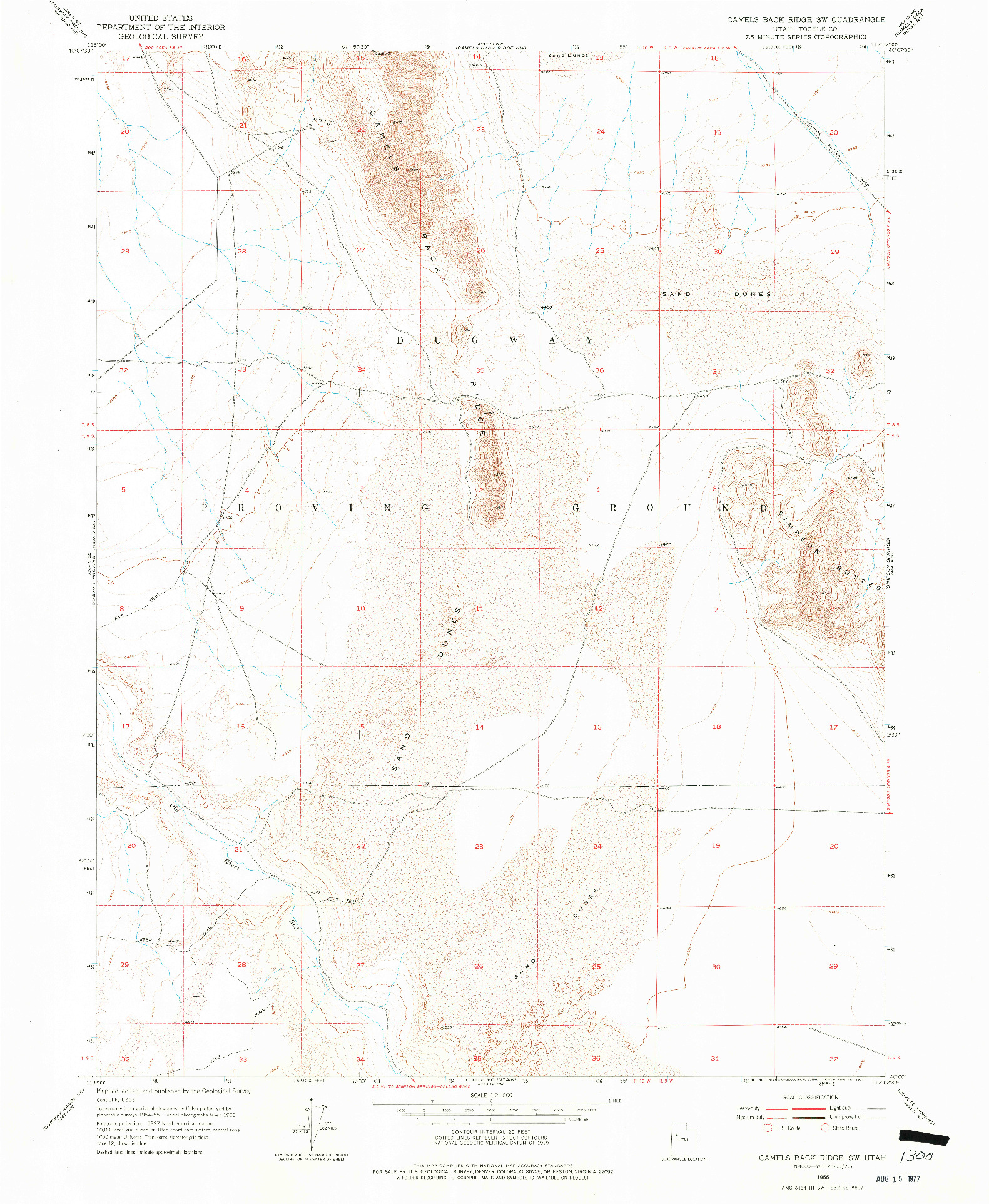 USGS 1:24000-SCALE QUADRANGLE FOR CAMELS BACK RIDGE SW, UT 1955