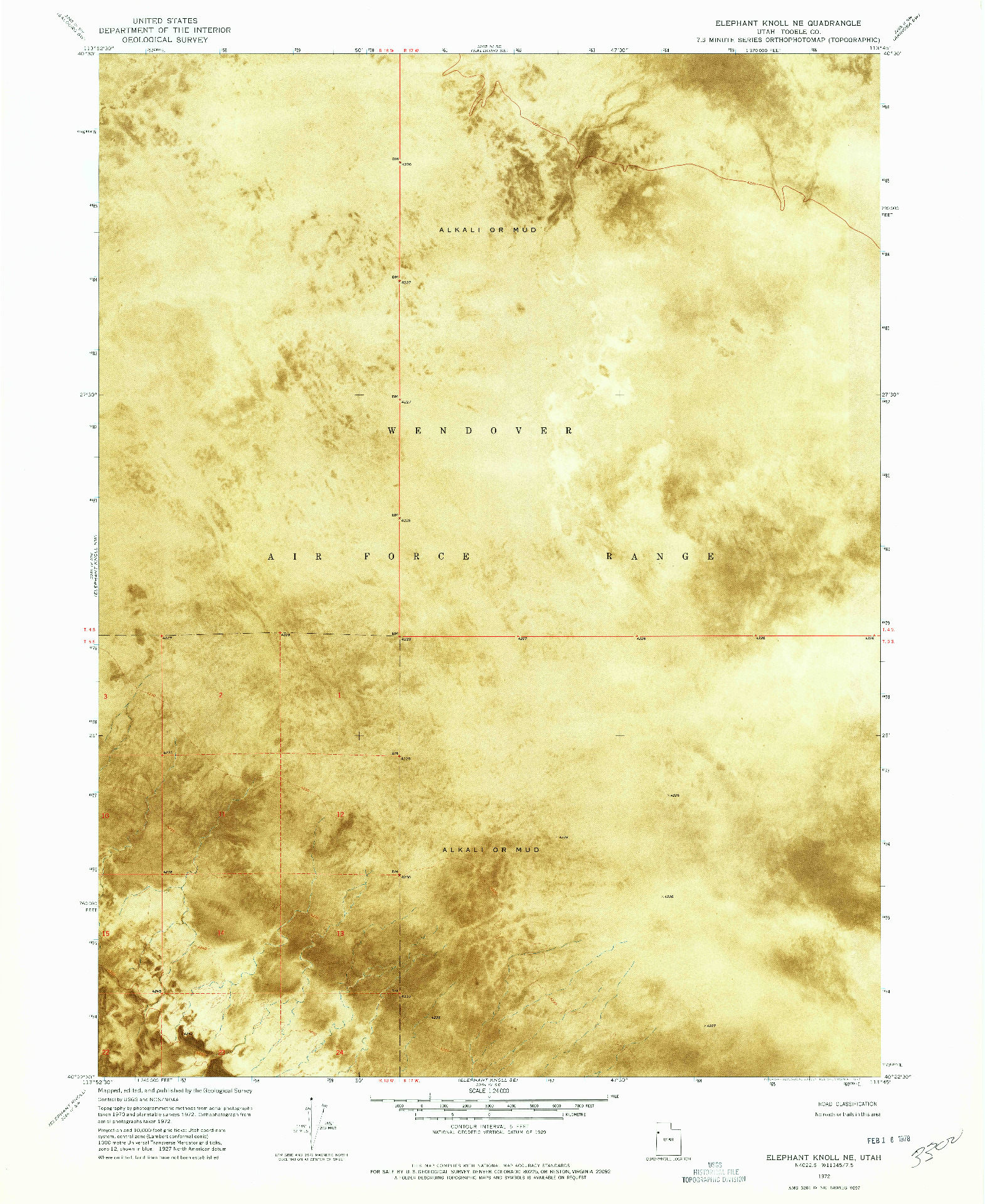 USGS 1:24000-SCALE QUADRANGLE FOR ELEPHANT KNOLL NE, UT 1972