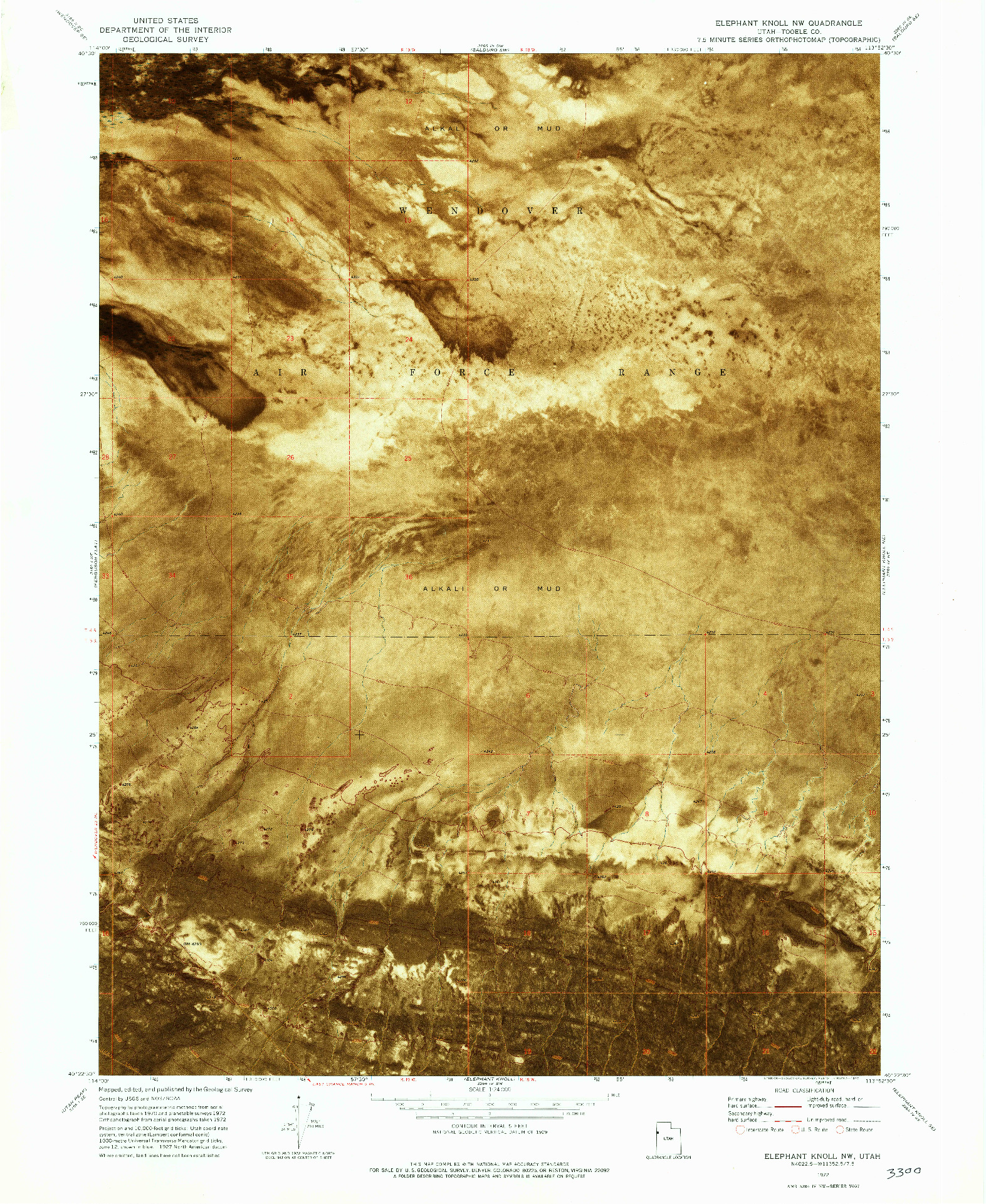 USGS 1:24000-SCALE QUADRANGLE FOR ELEPHANT KNOLL NW, UT 1972