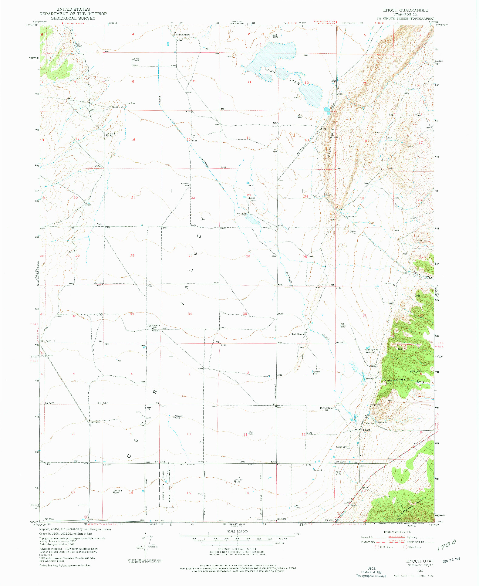 USGS 1:24000-SCALE QUADRANGLE FOR ENOCH, UT 1950