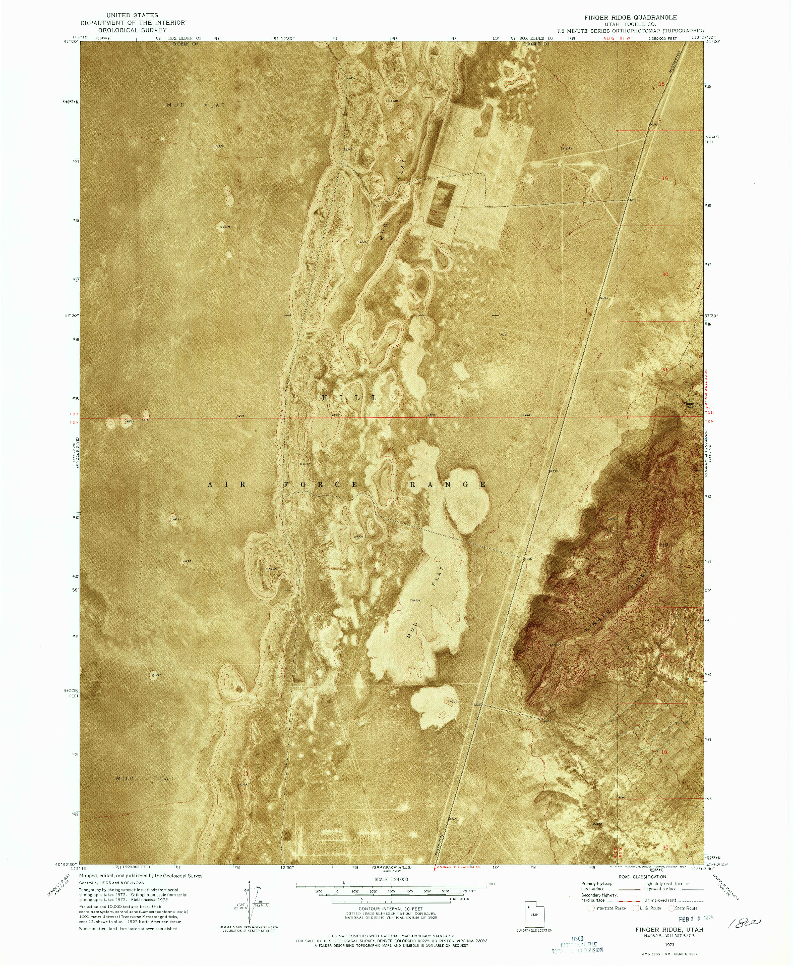 USGS 1:24000-SCALE QUADRANGLE FOR FINGER RIDGE, UT 1973