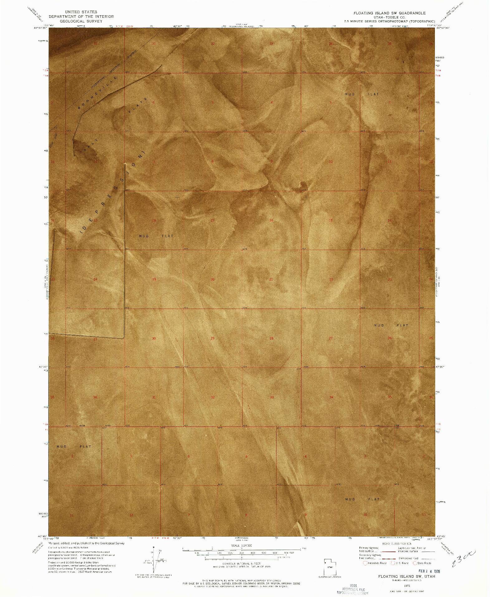 USGS 1:24000-SCALE QUADRANGLE FOR FLOATING ISLAND SW, UT 1973