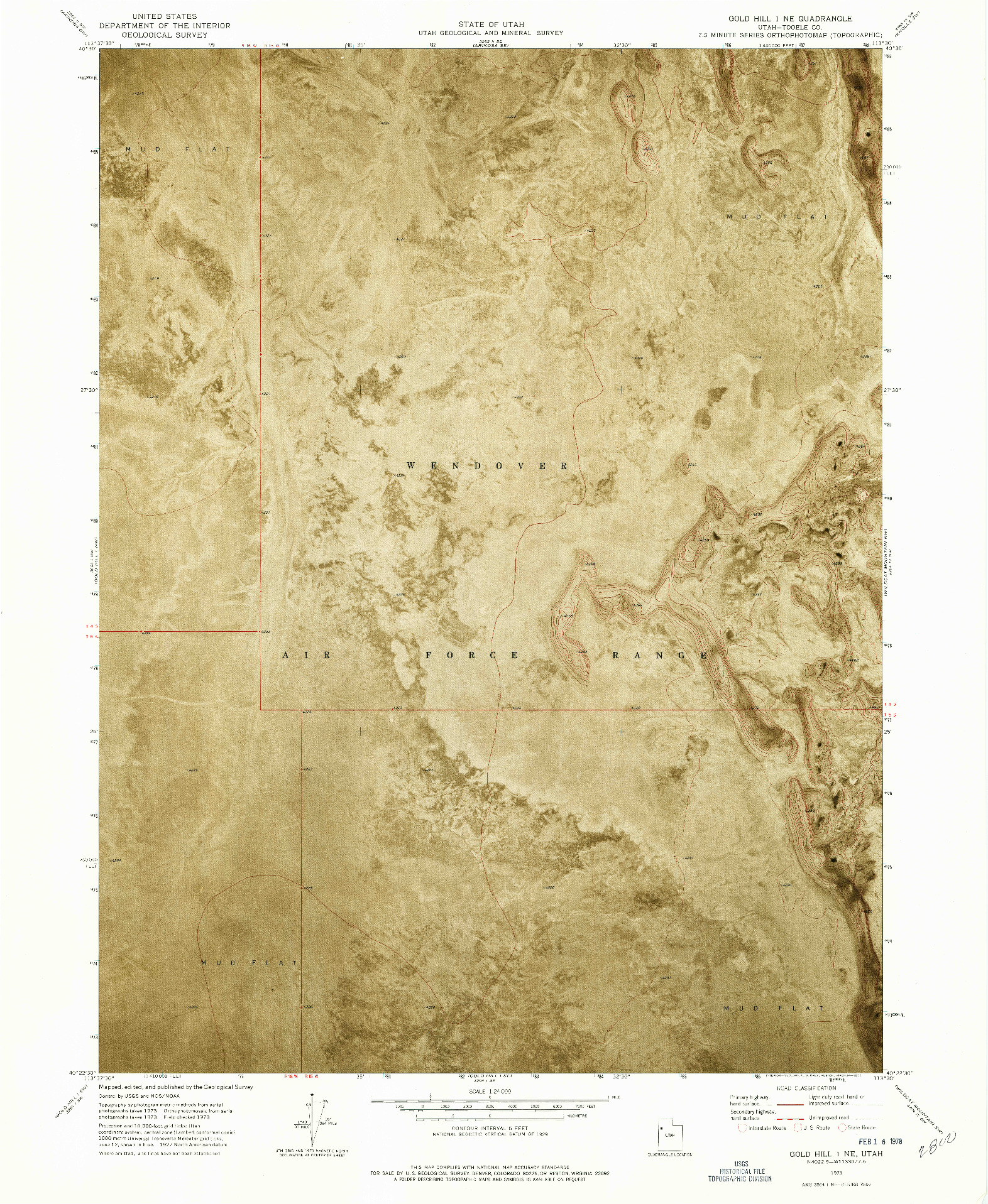 USGS 1:24000-SCALE QUADRANGLE FOR GOLD HILL 1 NE, UT 1973