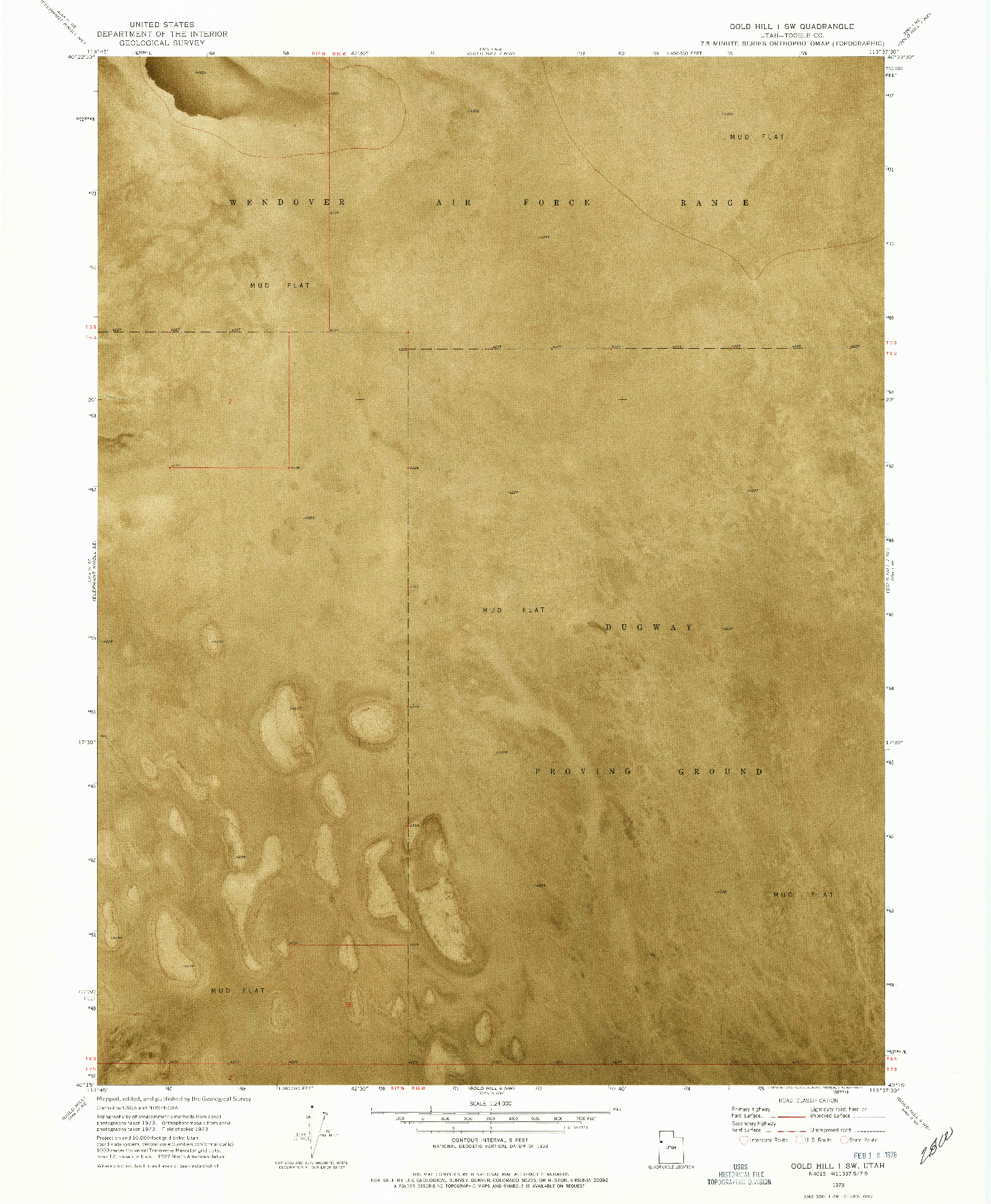 USGS 1:24000-SCALE QUADRANGLE FOR GOLD HILL 1 SW, UT 1973