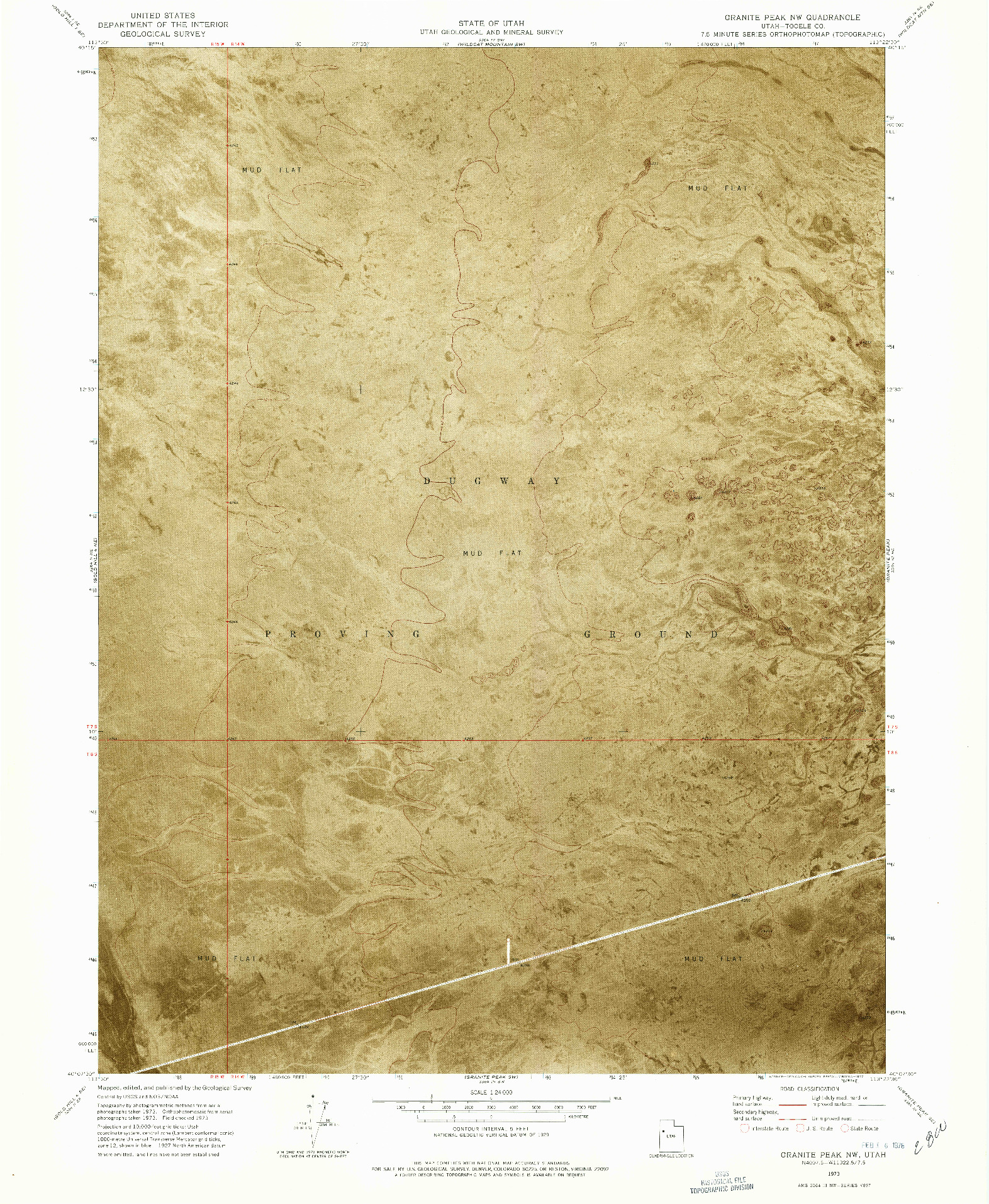 USGS 1:24000-SCALE QUADRANGLE FOR GRANITE PEAK NW, UT 1973