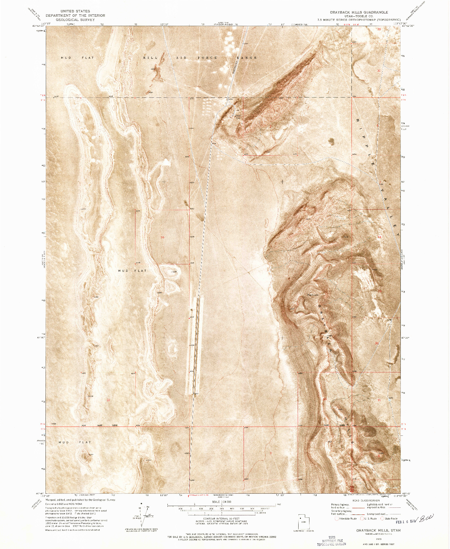 USGS 1:24000-SCALE QUADRANGLE FOR GRAYBACK HILLS, UT 1973