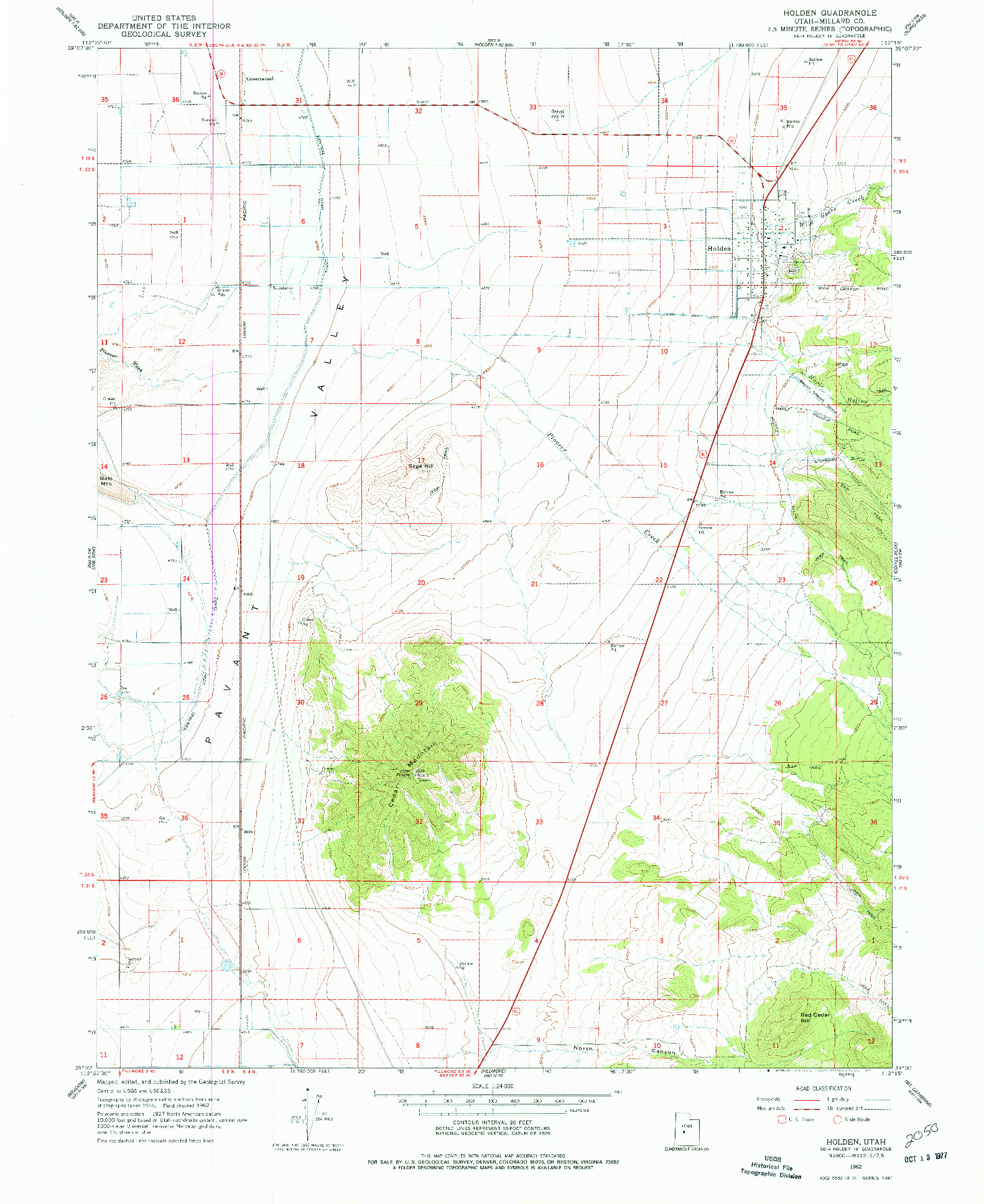 USGS 1:24000-SCALE QUADRANGLE FOR HOLDEN, UT 1962