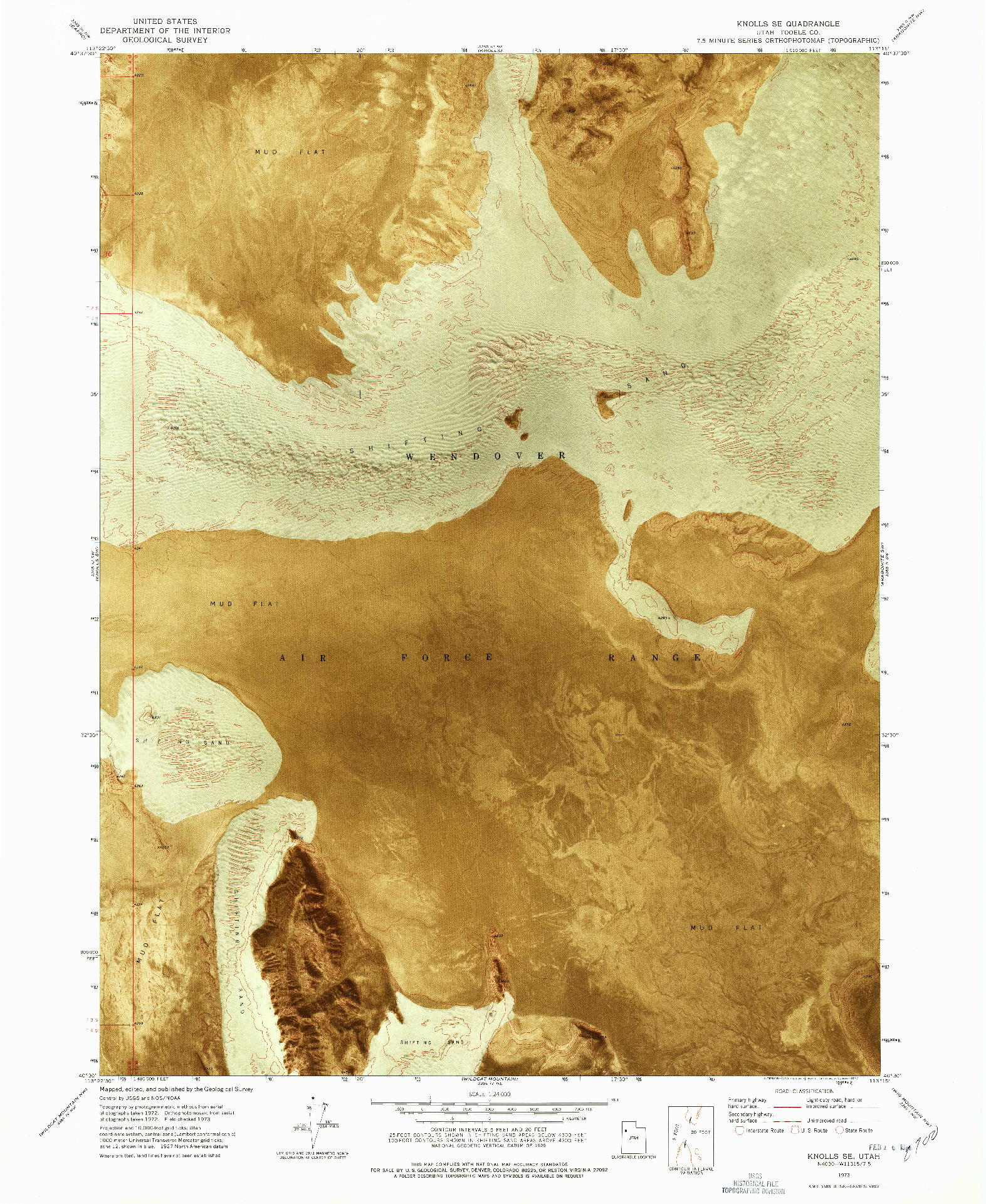 USGS 1:24000-SCALE QUADRANGLE FOR KNOLLS SE, UT 1973